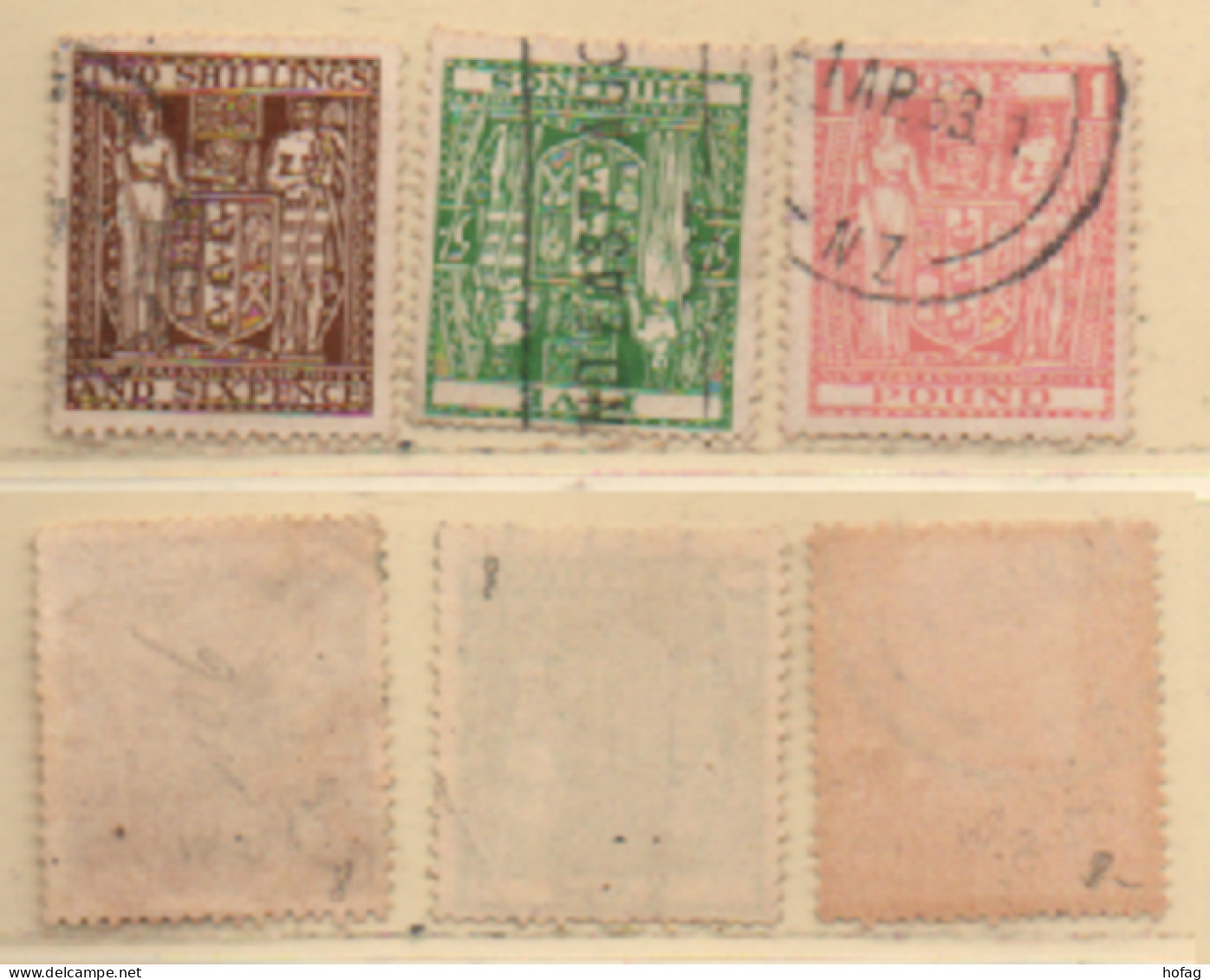 Neuseeland 1943-1945 MiNr.: ST58, ST60, ST67 Stempelmarken Gestempelt New Zealand Stamp Duty Used - Fiscaux-postaux