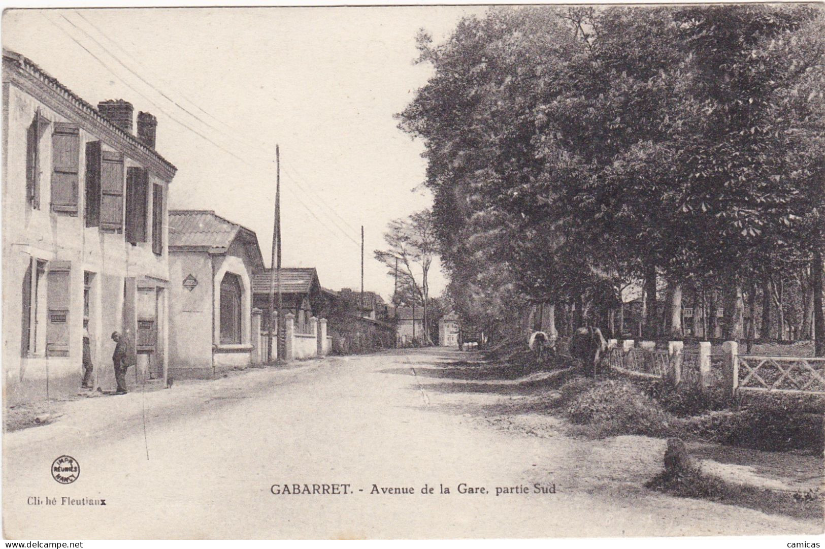 CPA: GABARRET: Avenue De La Gare ,partie Sud - Gabarret