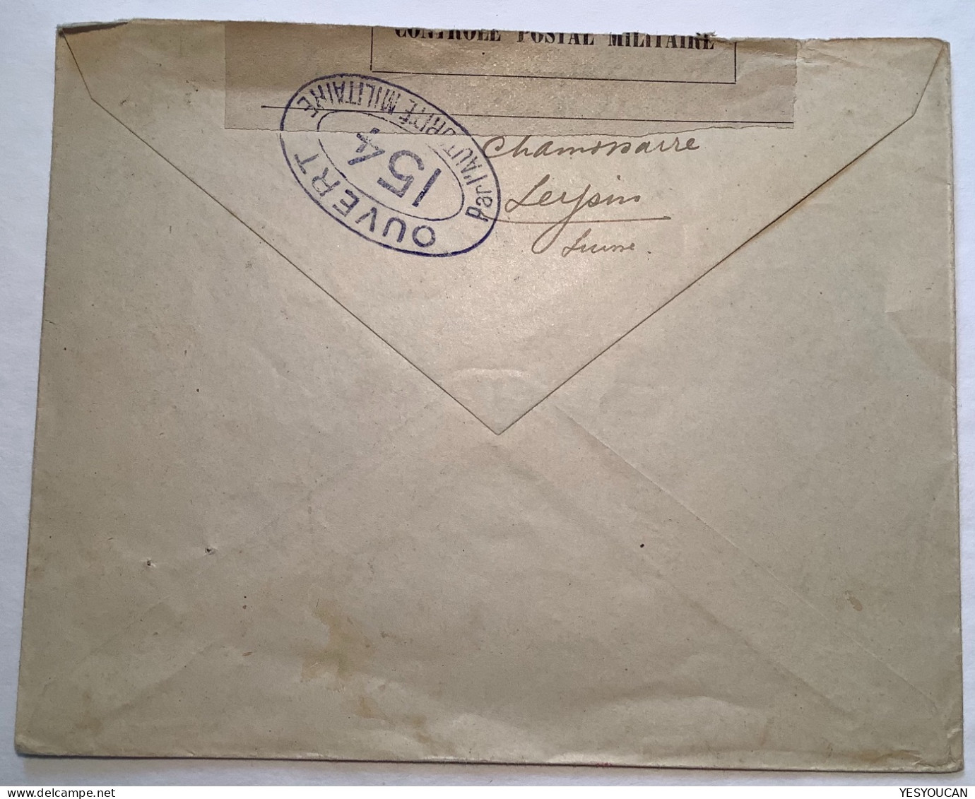 Schweiz1916"PRISONNIERS DE GUERRE(INTERNÉS)LEYSIN SUISSE"CHAMOSSAIRE VD>France(POW WW1 1914-1918censure Brief Lettre Kgf - Briefe U. Dokumente