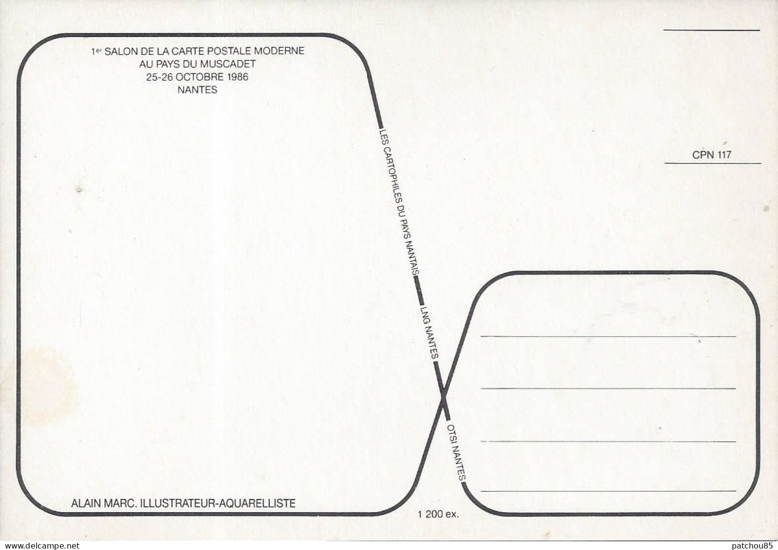 CPM 1° Salon De La Carte Postale Moderne Au Pays Du Muscadet 26-26-Octobre 1986 Nantes - Bourses & Salons De Collections