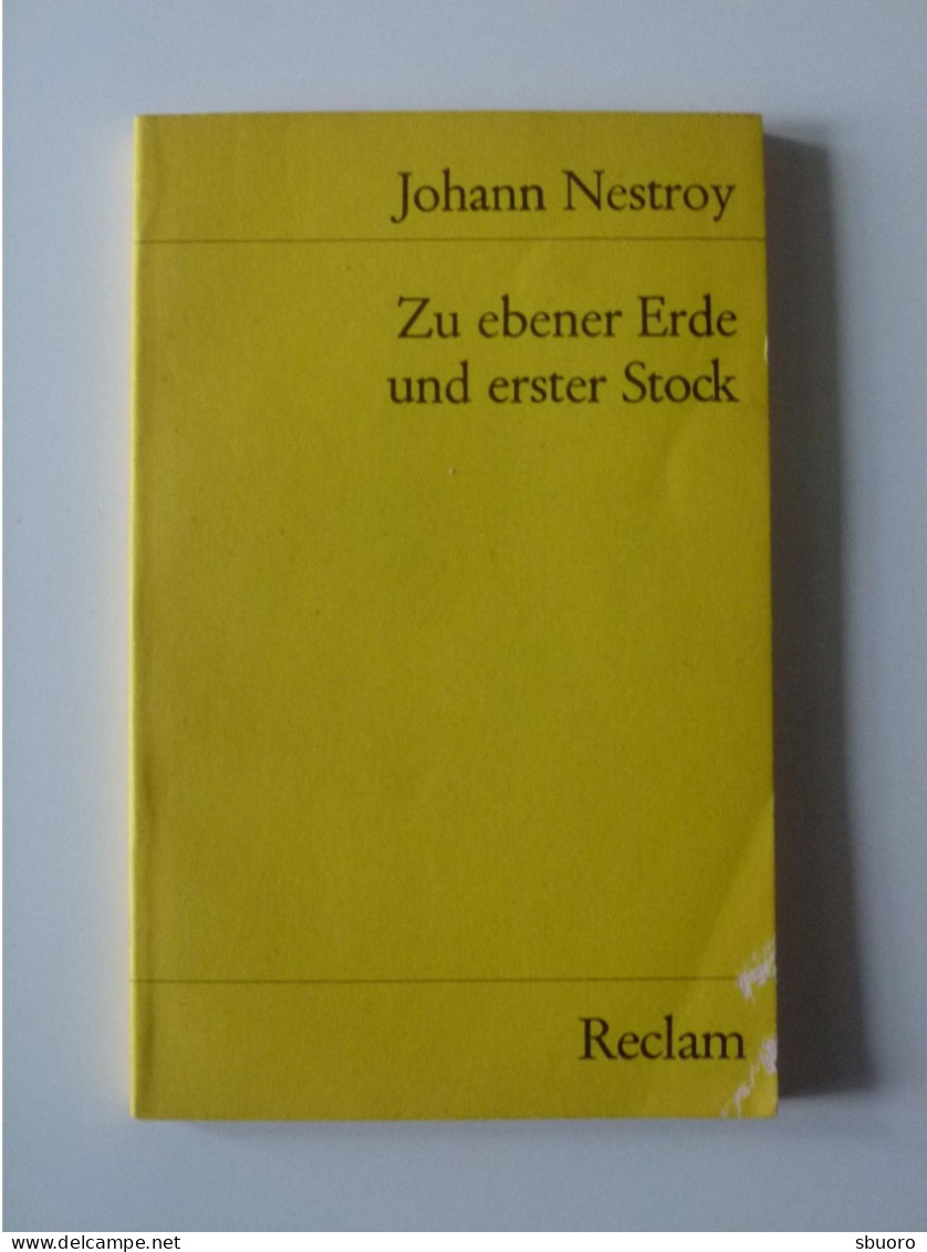 Johann Nestroy. Zu Ebener Erde Und Erster Stock Reclam 3109 [2]. Second Hand. D'occasion - Non Classés