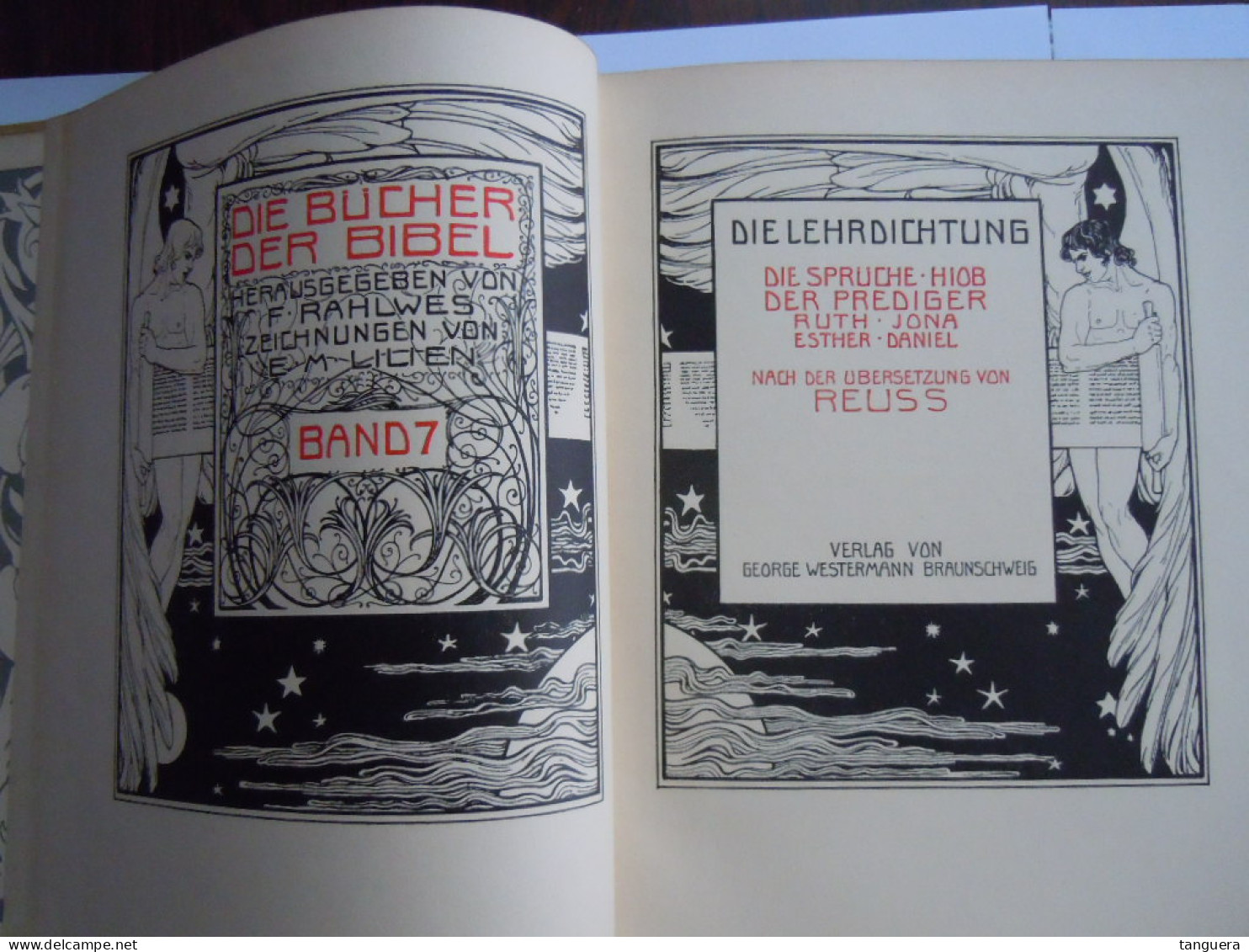 Die Bücher Der Bibel. Die Lehrdichtung - Band 7-Zeichnungen Von E. M. Lilien Art Nouveau - Cristianismo