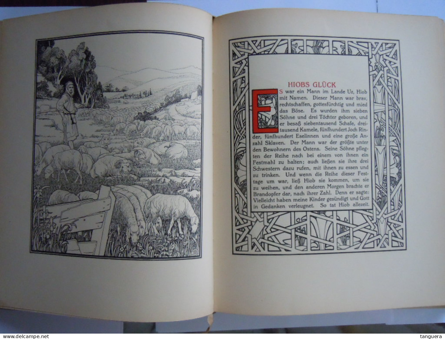 Die Bücher der Bibel. Die Lehrdichtung - Band 7-Zeichnungen von E. M. Lilien Art Nouveau