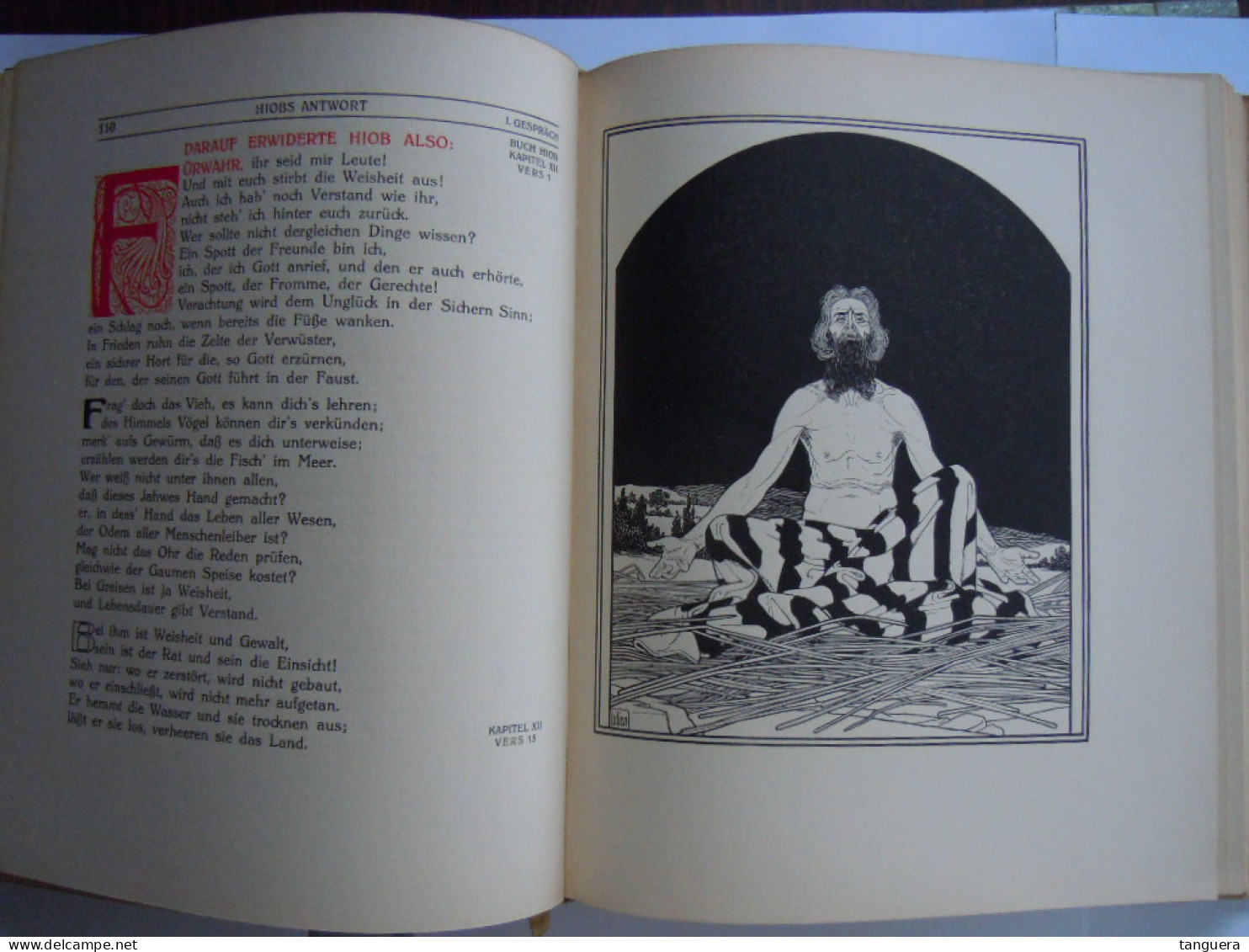 Die Bücher der Bibel. Die Lehrdichtung - Band 7-Zeichnungen von E. M. Lilien Art Nouveau