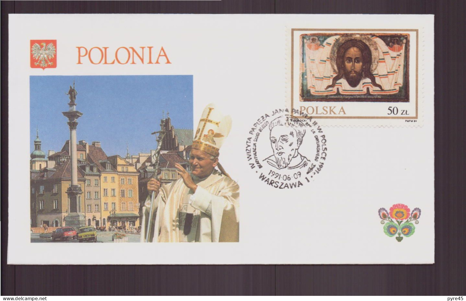 Pologne, Enveloppe  Avec Cachet " Visite Du Pape Jean-Paul II " Du 9 Juin 1991 à Warszawa - Franking Machines (EMA)