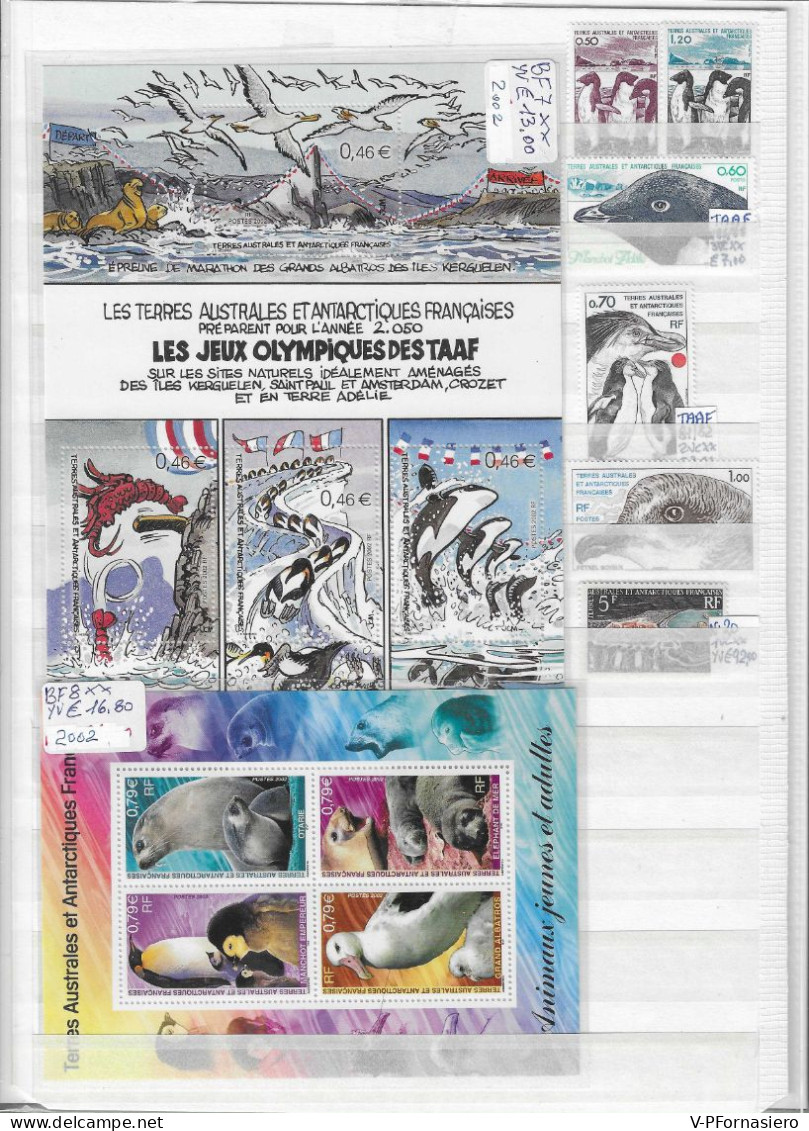 ANTARTICO FRANCESE ** 1977/2002, 12 Serie Complete + 1 BLOCCO FOGLIETTO - Collezioni & Lotti