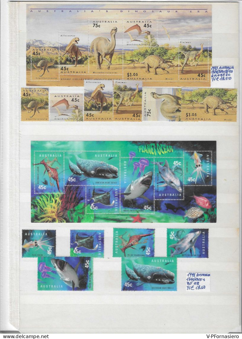 AUSTRALIA E ANTARTICO AUSTRALIANO ** 1957/1998, 3 Serie Complete + 5 BLOCCHI FOGLIETTO. Animali Vari - Collections