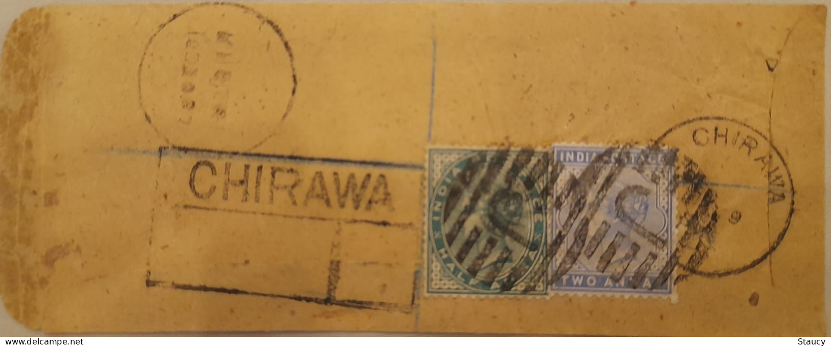 BRITISH INDIA QV 2 1/2a Anna STAMPS MIAX FRANKING "JAYPORE STATE" COVER, NICE CANCEL ON FRONT & BACK As Per Scan - Jaipur