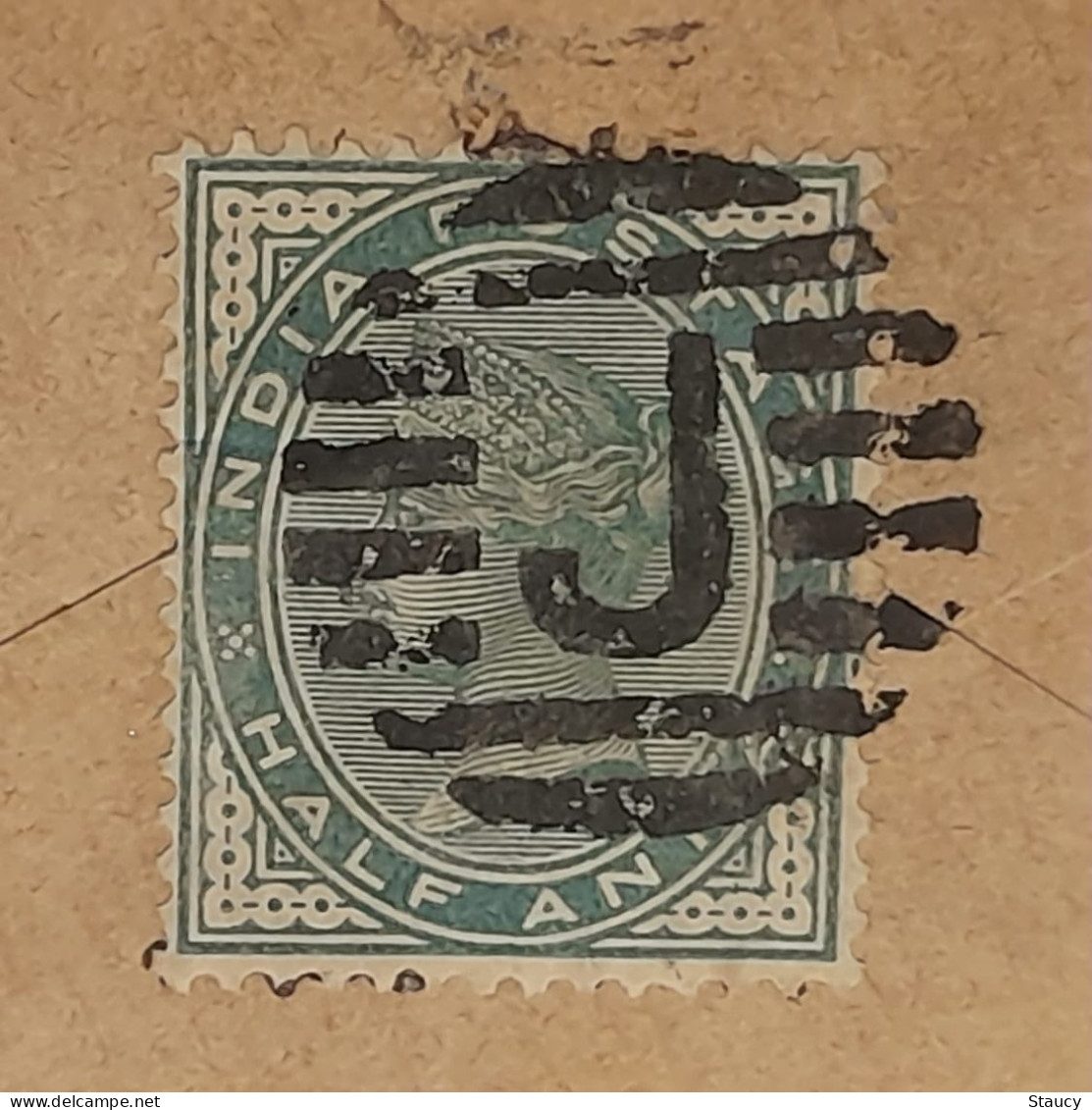 BRITISH INDIA QV UPRATED 1/2a Anna STAMPS MIAX FRANKING "JAIPUR STATE" COVER, NICE CANCEL ON FRONT & BACK As Per Scan - Jaipur