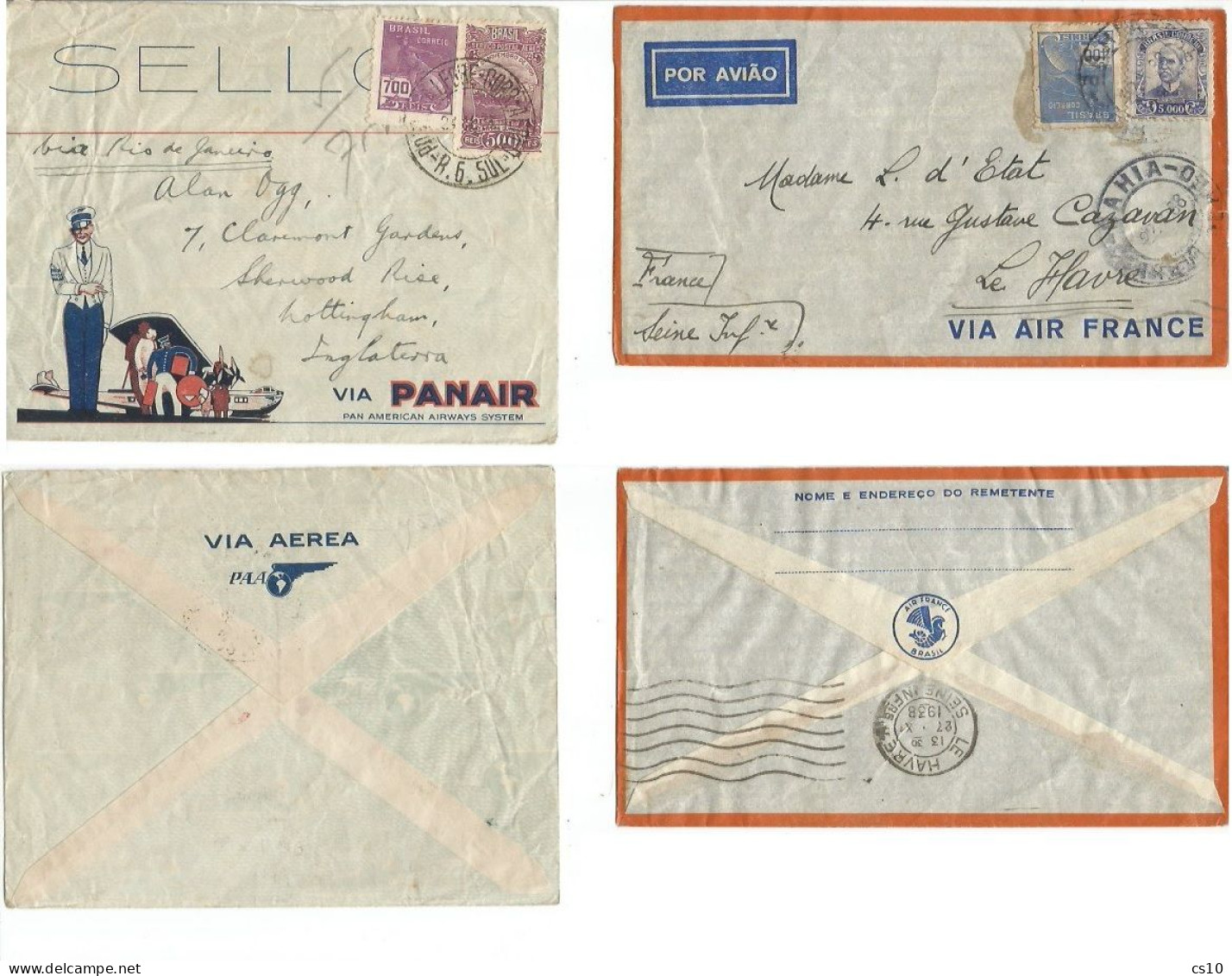 Brasil Brazil Nice Postal History lot in 17 CVs incl. Taxed P.Due 1896 + Aerograms to Europe with good frankings