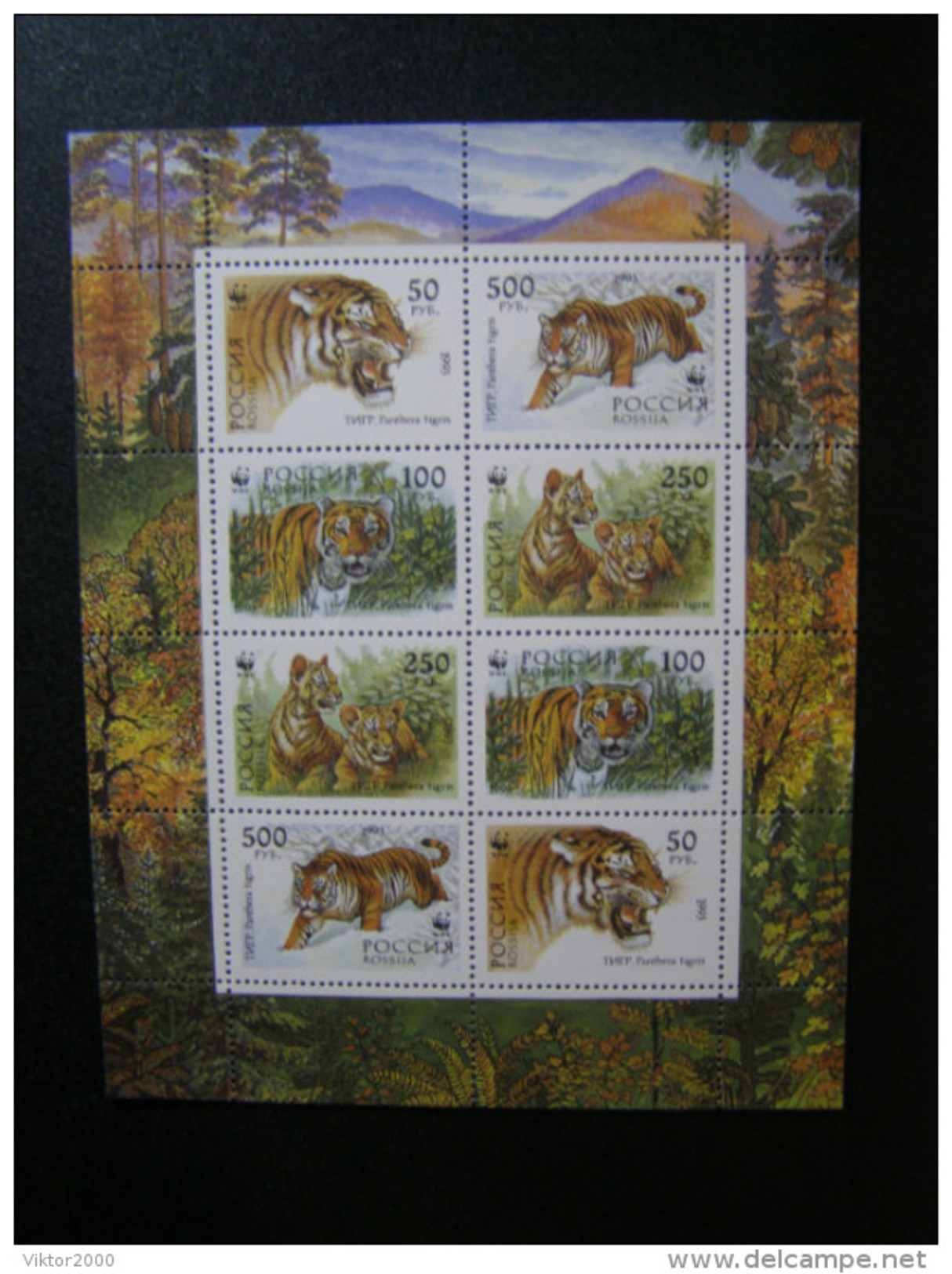 RUSSIA 1993 MNH (**)YVERT 6029-6032 The Ussuri Tiger .Sheet. Small.Oussouri Tigre .La Feuille. Petit - Ganze Bögen