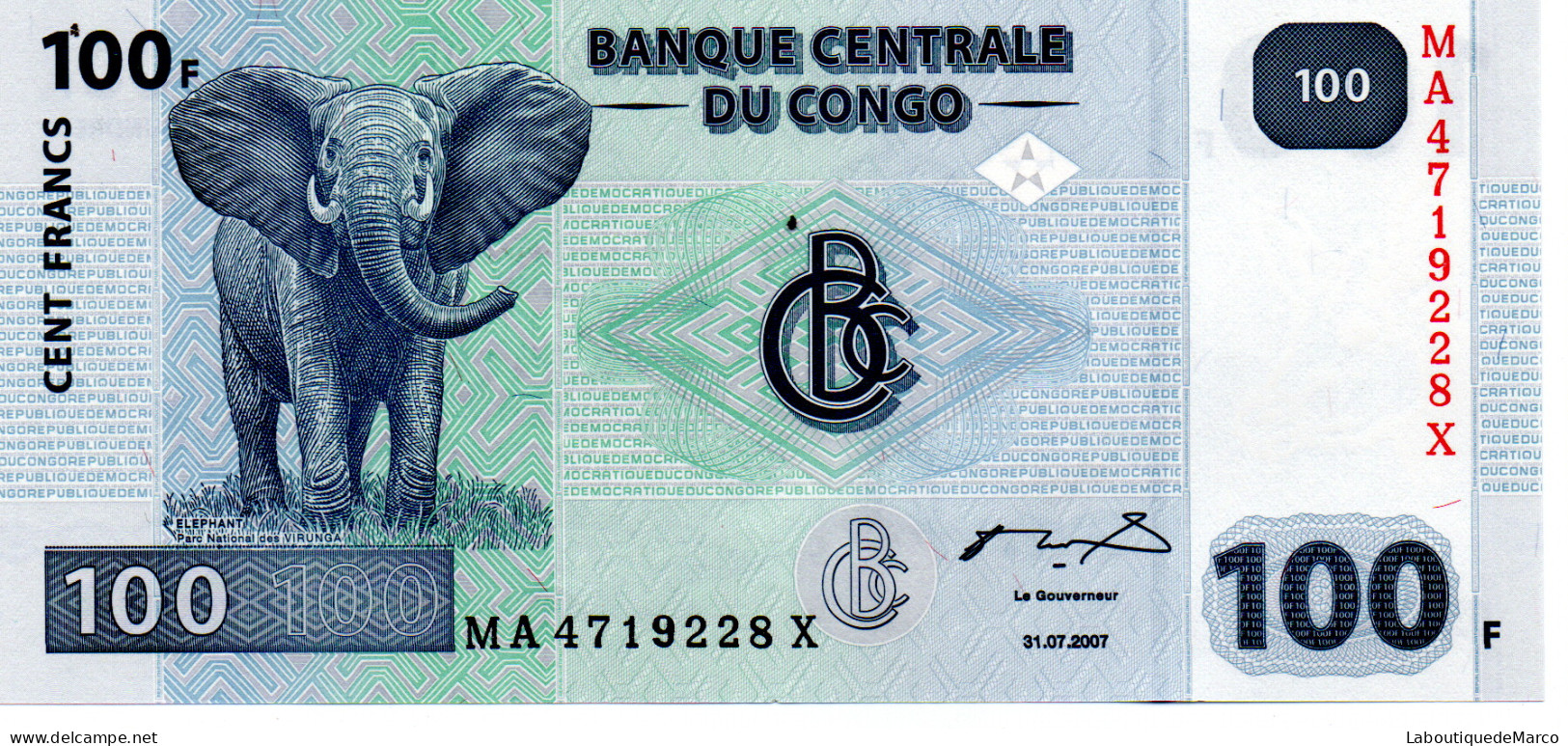 Congo - Pk N° 98A - 100 Francs - République Démocratique Du Congo & Zaïre