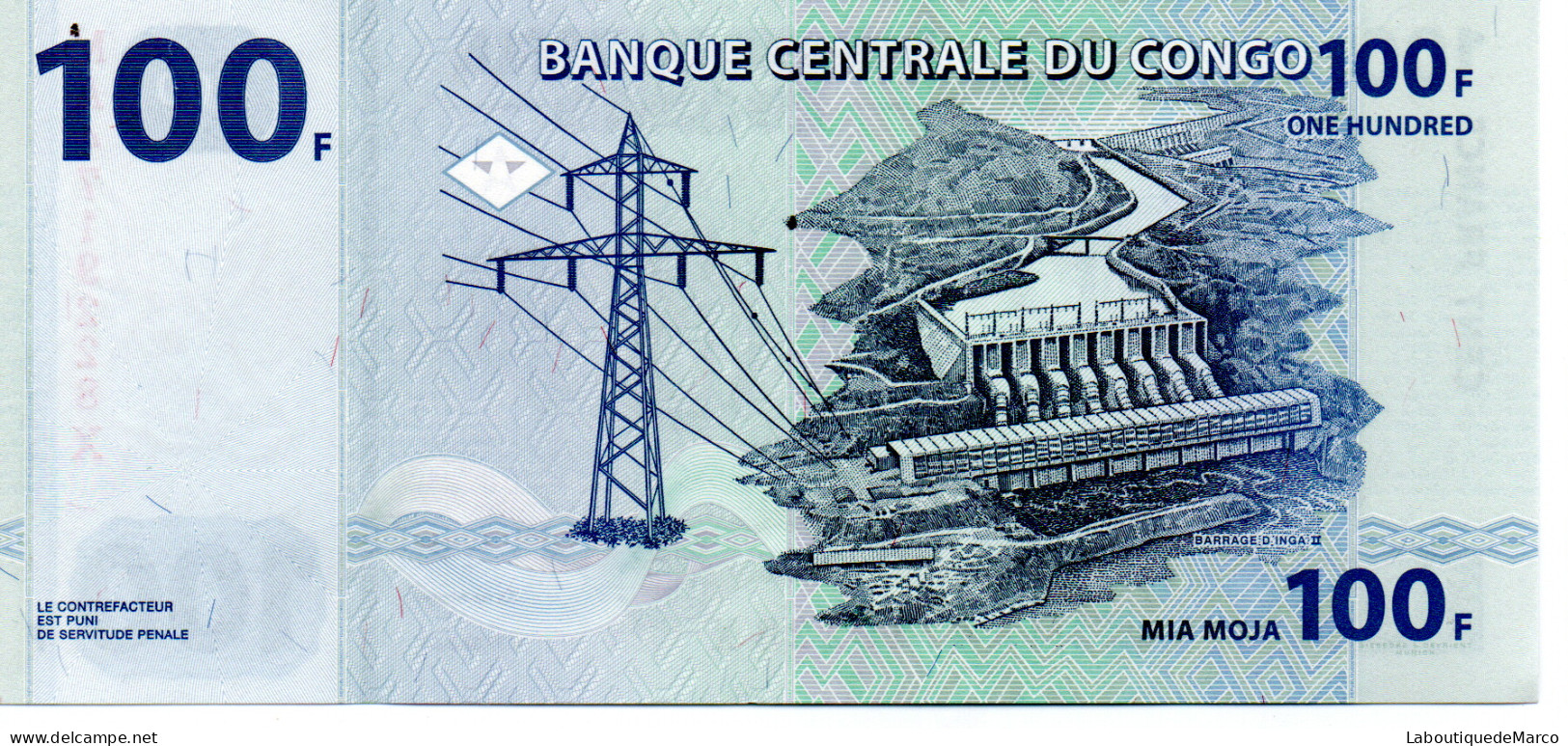 Congo - Pk N° 98A - 100 Francs - Demokratische Republik Kongo & Zaire