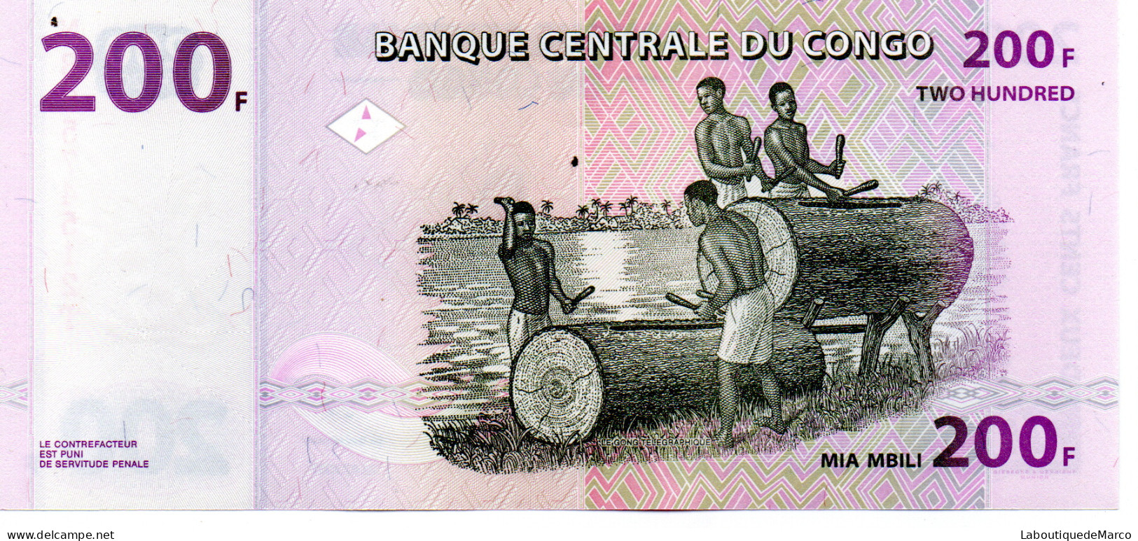 Congo - Pk N° 99a - 200 Francs - République Démocratique Du Congo & Zaïre