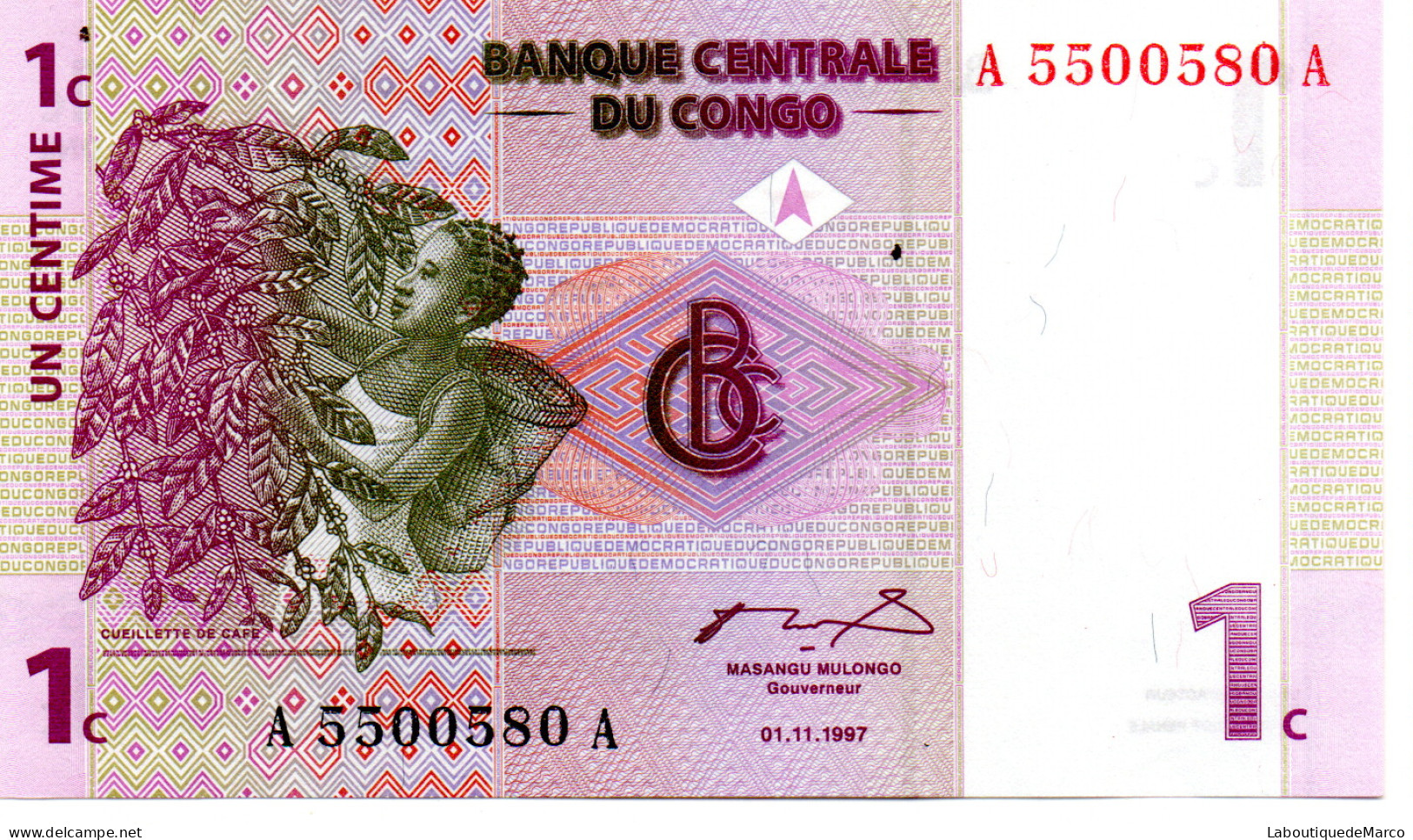 Congo - Pk N° 80 - 1 Centime - Democratic Republic Of The Congo & Zaire