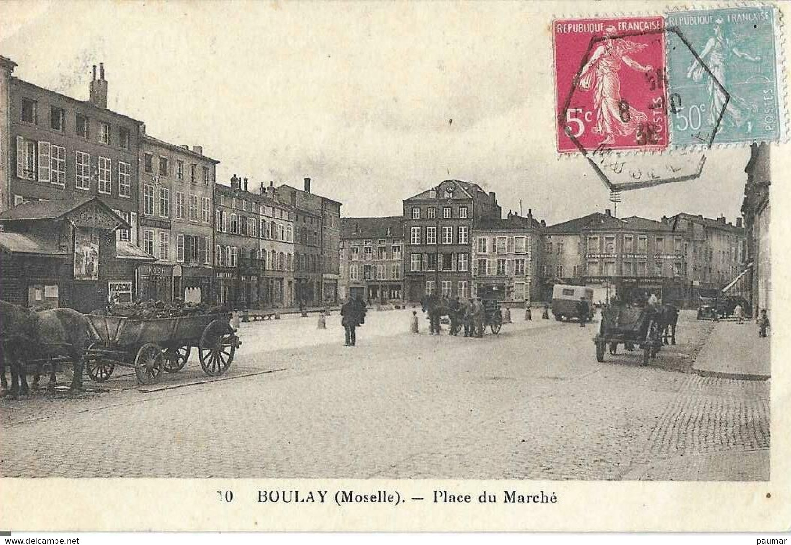Boulay Place Du Marché     Cachet Poste De Teterchen - Boulay Moselle