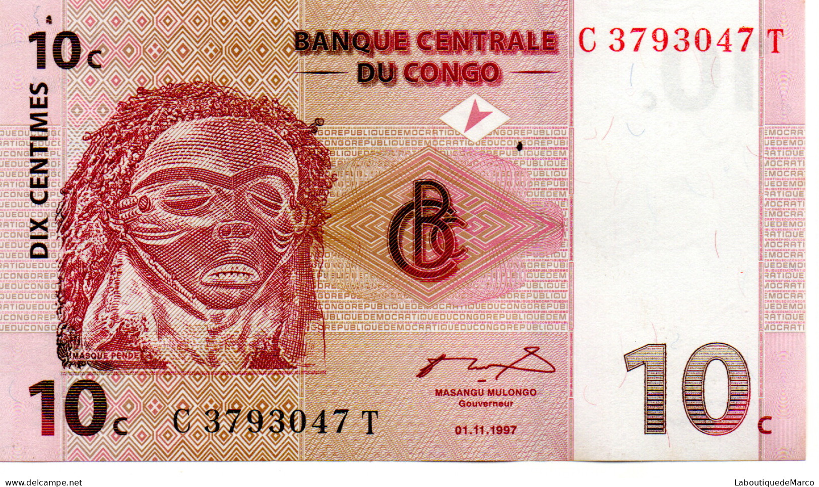 Congo - Pk N° 82 - 10 Centimes - República Democrática Del Congo & Zaire