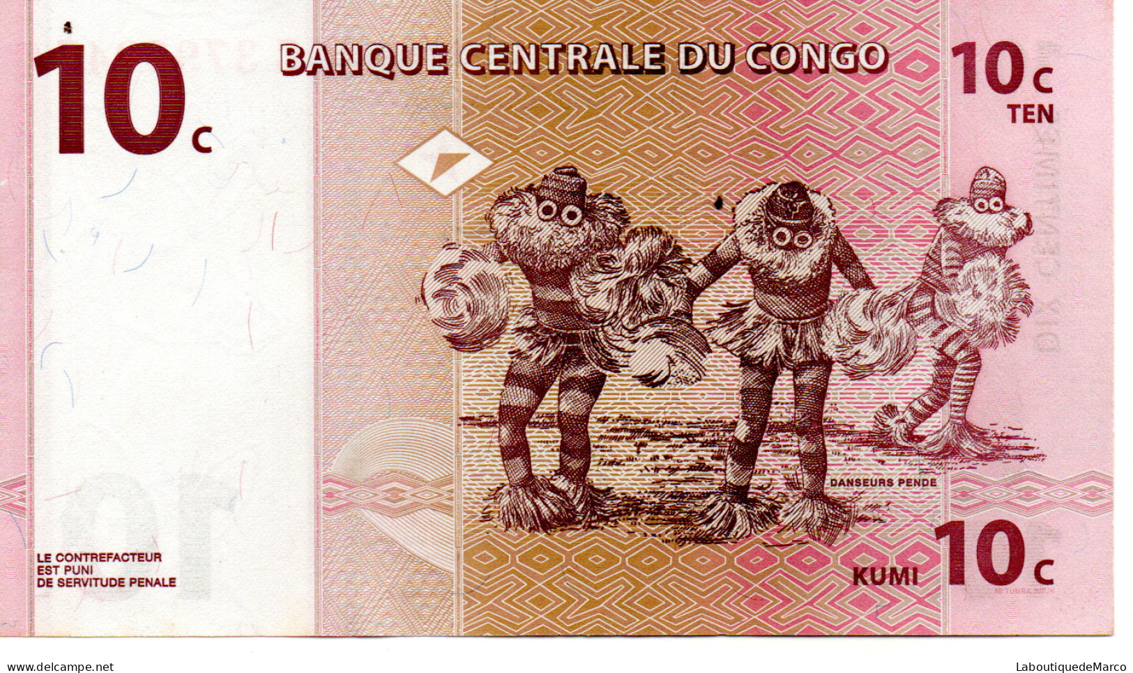 Congo - Pk N° 82 - 10 Centimes - República Democrática Del Congo & Zaire