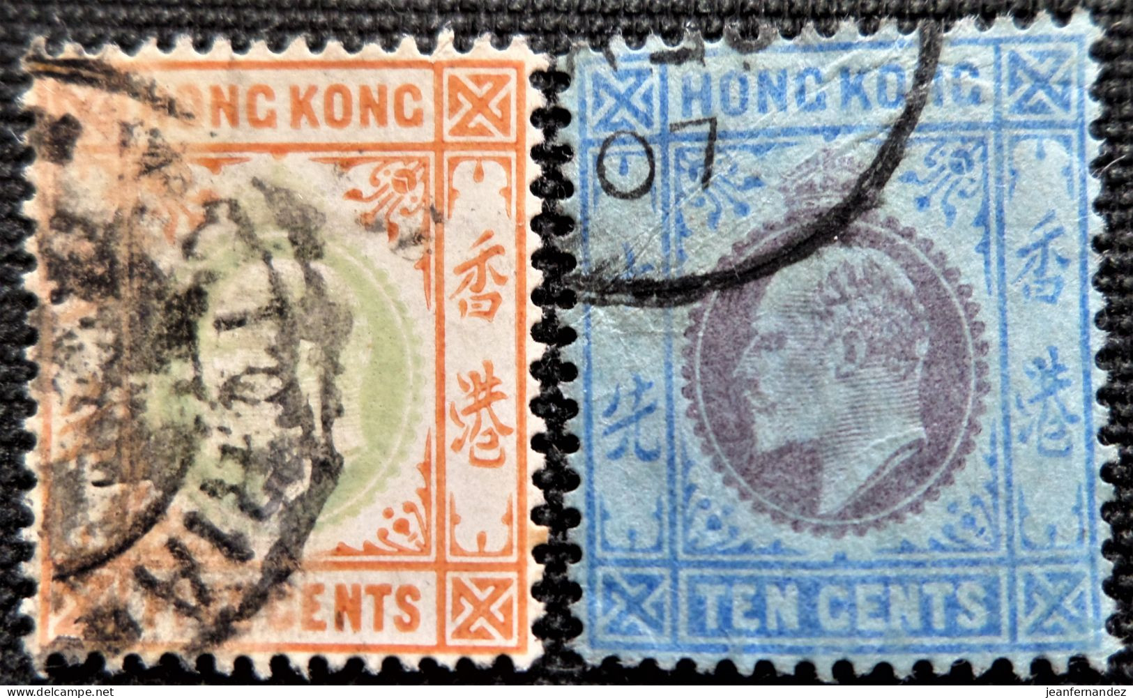 Grande-Bretagne (ex-colonies & Protectorats) > Hong Kong 1904 King Edward VII   Stampworld N° 76 Et 77 - Oblitérés