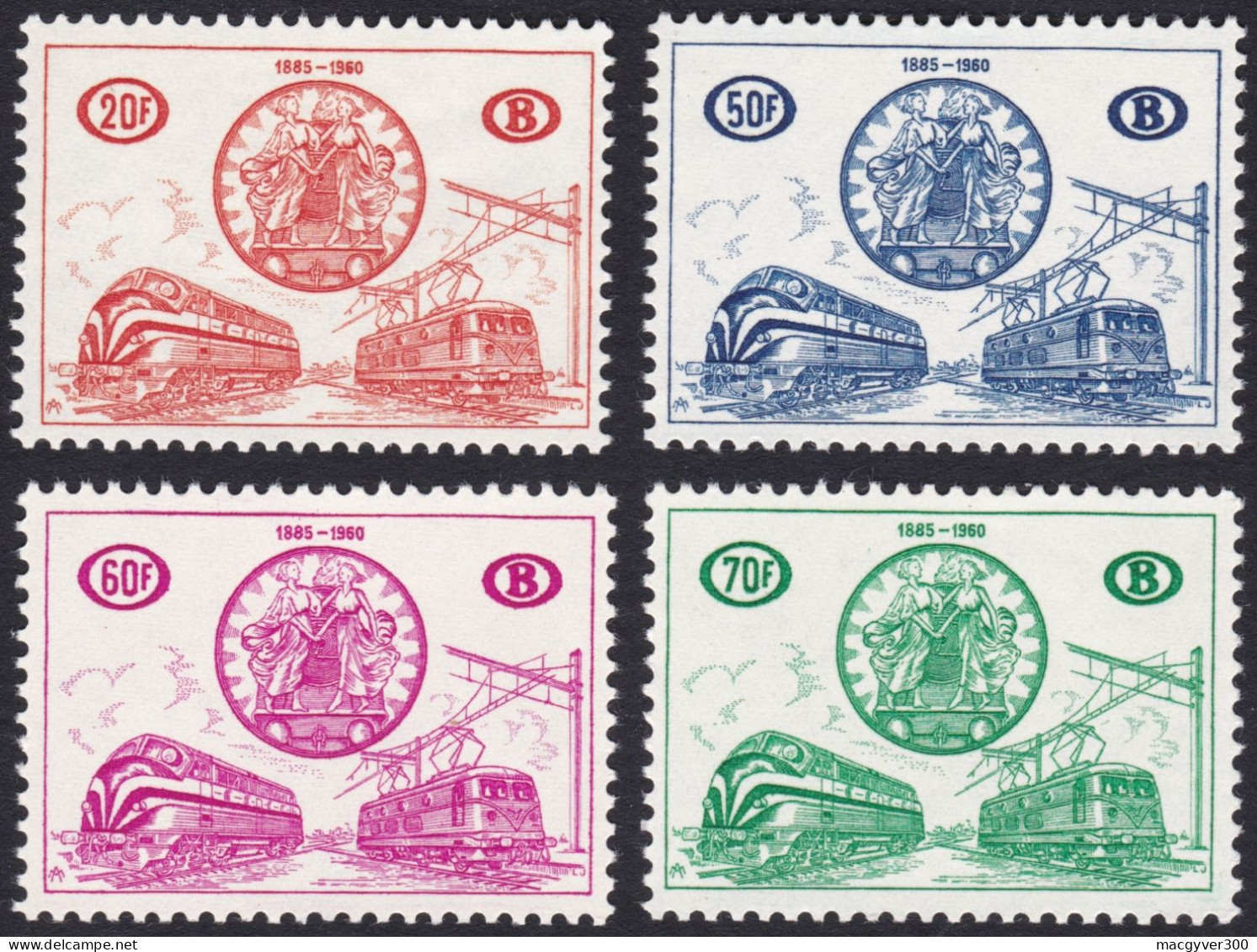 BELGIQUE, 1960, Chemins De Fer ( COB TR369 Au 372 **) - Neufs