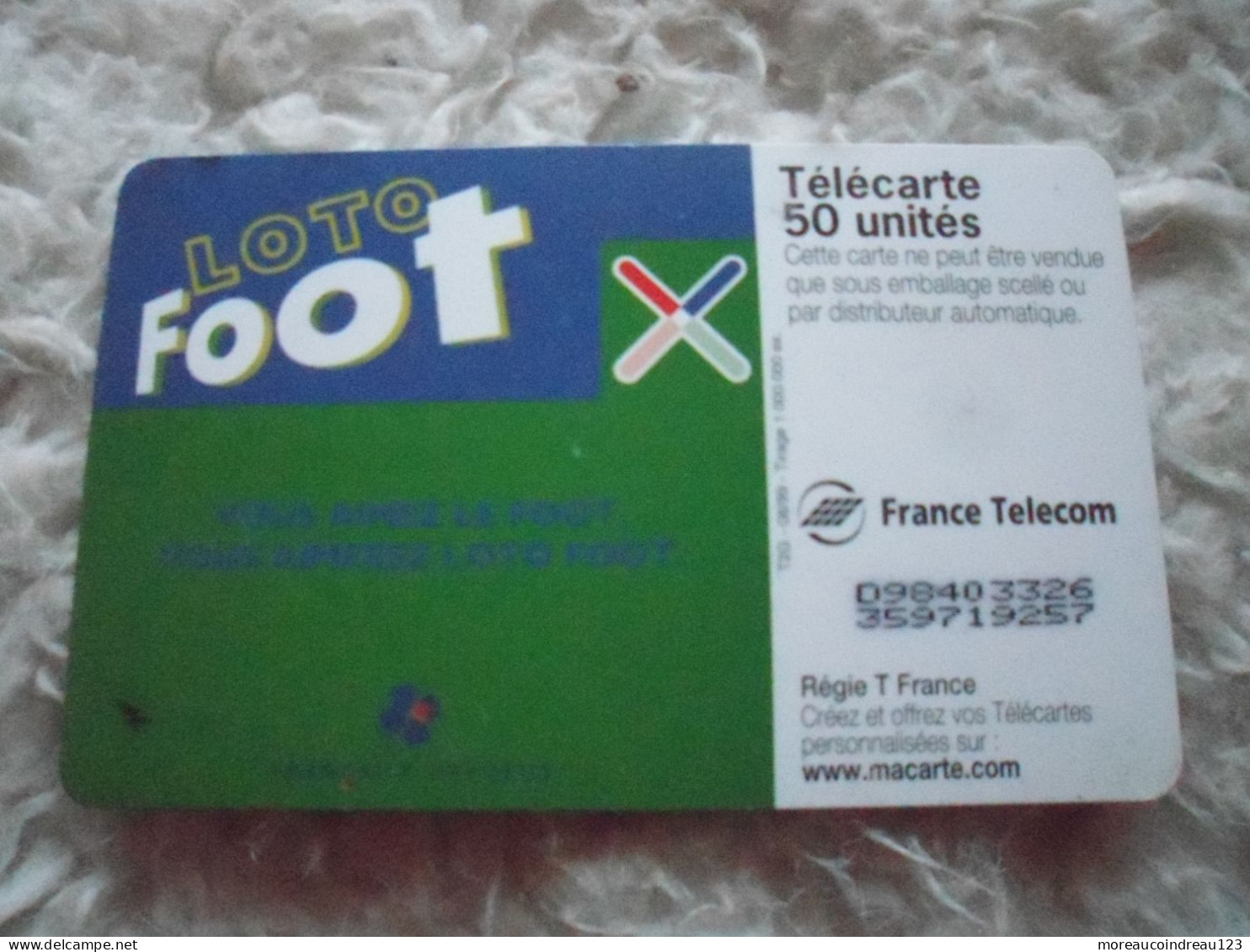 Télécarte Loto Foot "1Appel 1 Rencontre" - Games