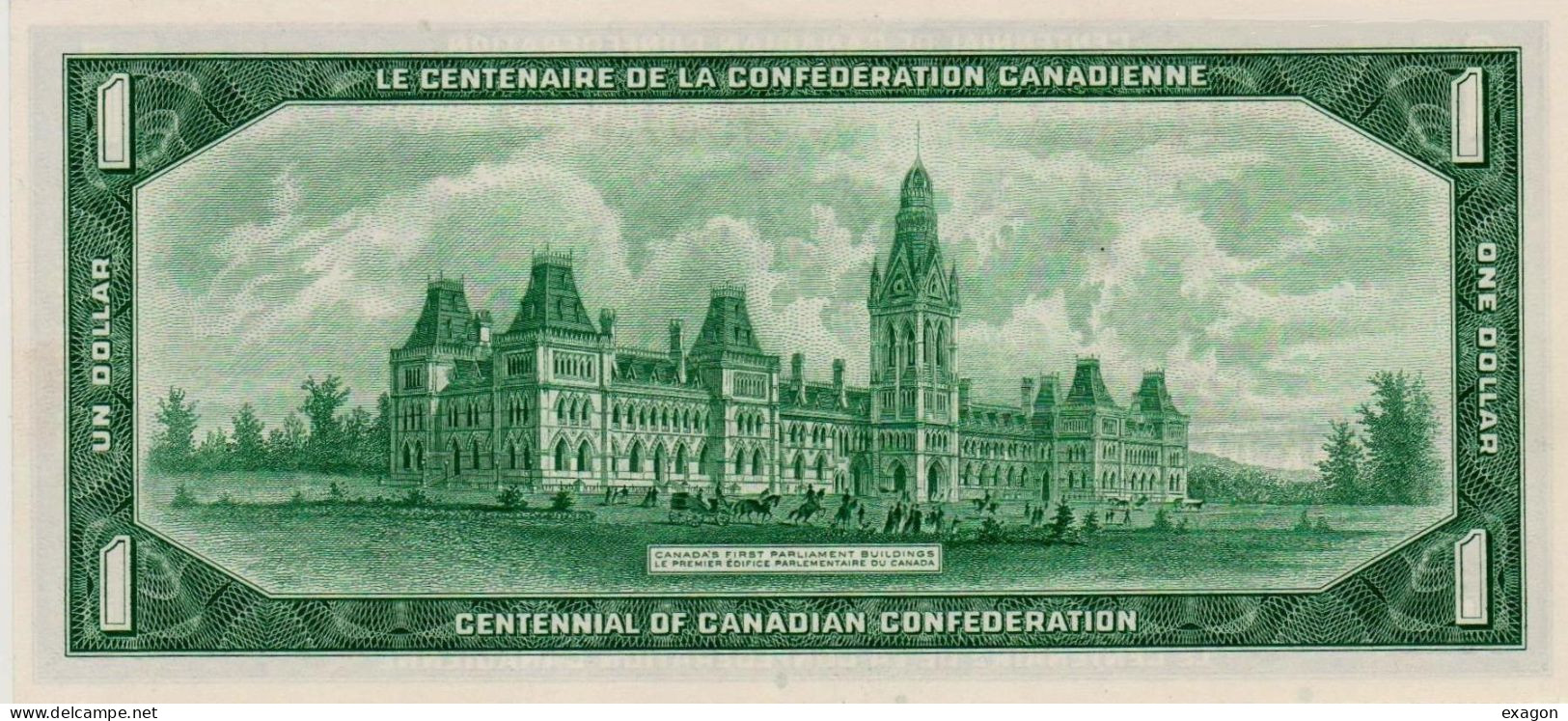 Banconota Da  1  DOLLARO  Del  C A N A D A -  CENTENARIO  DELLA  CONFEDERAZIONE  CANADESE - Anno   1967 -  Stock 100 - Canada