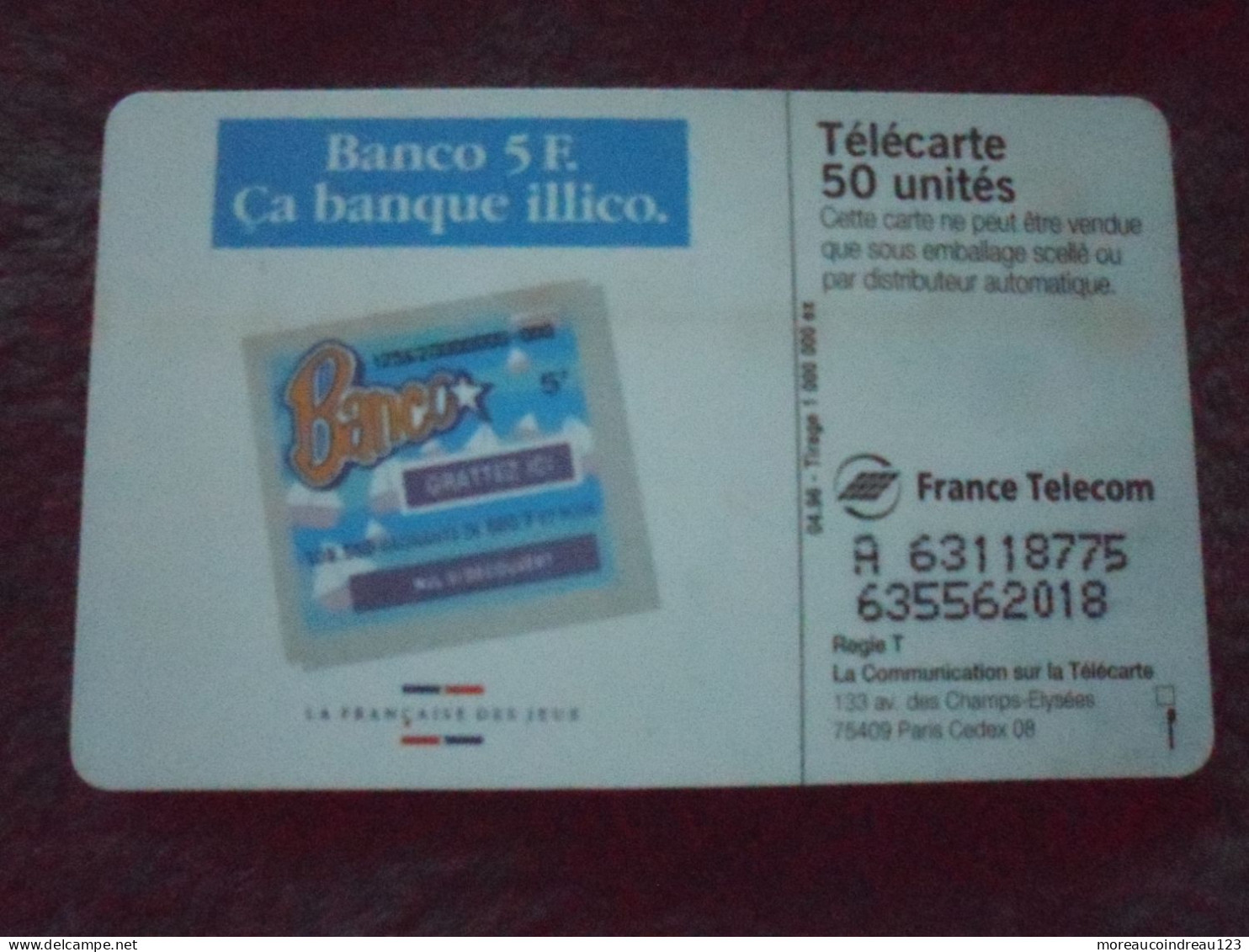 Télécarte Banco - Juegos