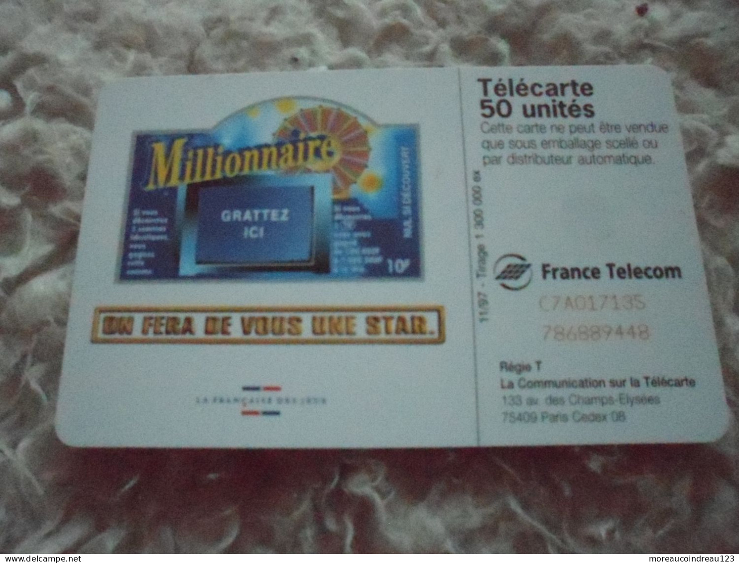 Télécarte Millionaire - Games