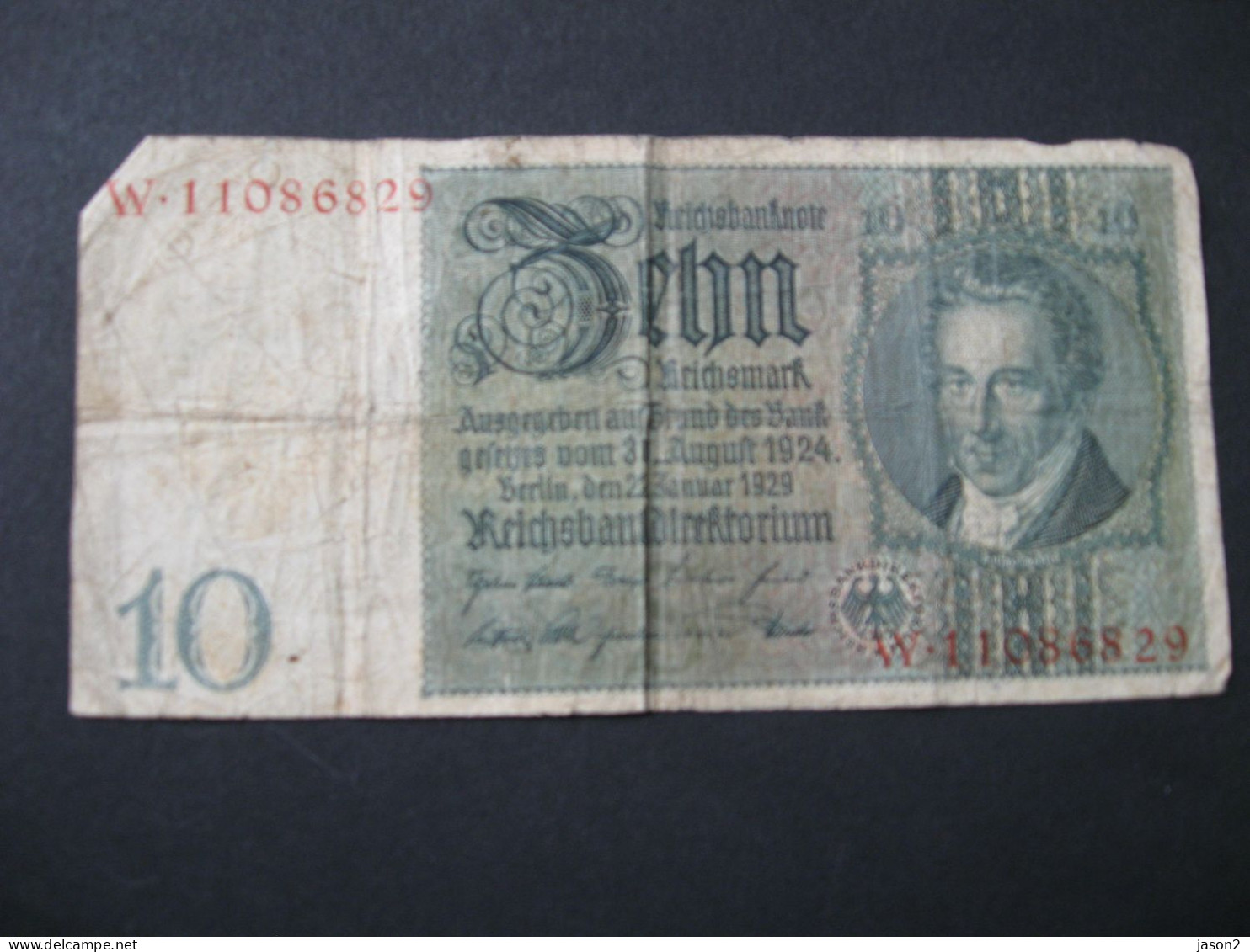 Allemagne GERMANY BILLET 10 Reichsmark 1929 - Zonder Classificatie