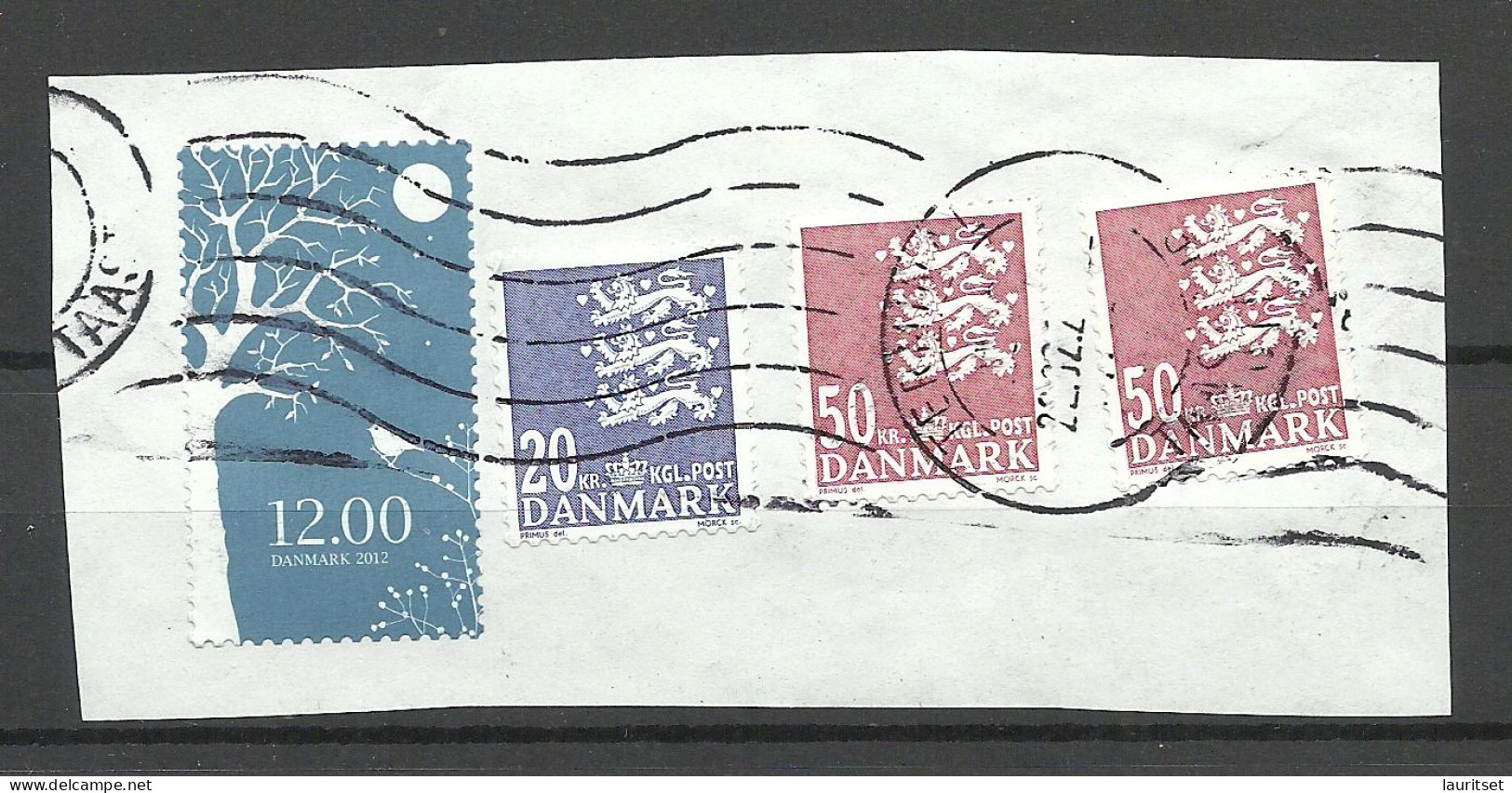 DENMARK Dänemark O 2022 Cover Out Cut With 4 Stamps Coat Of Arms Etc. - Used Stamps