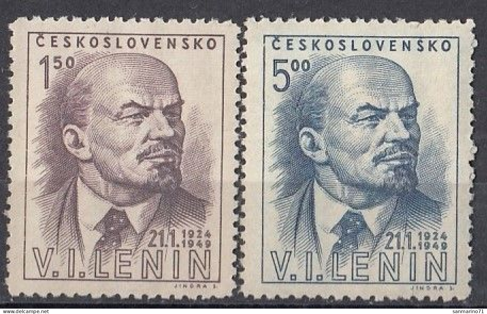 CZECHOSLOVAKIA 562-563,unused,falc Hinged - Lenin