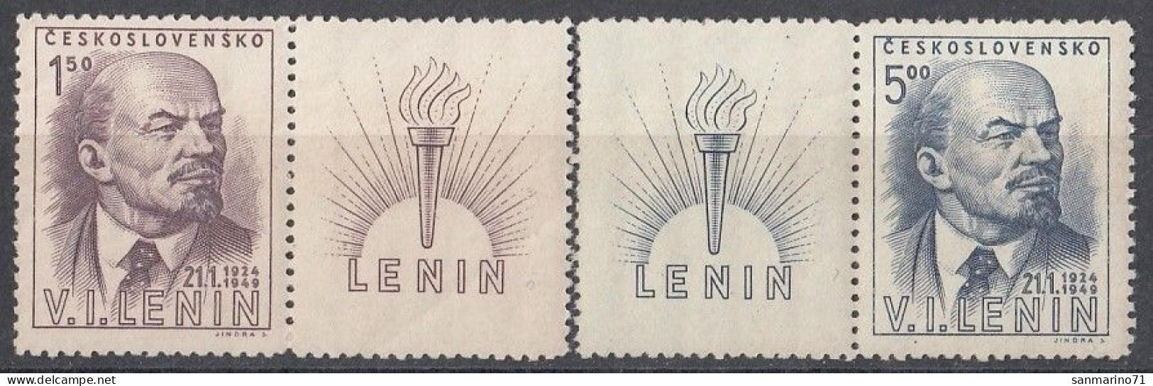 CZECHOSLOVAKIA 562-563,unused,falc Hinged - Lenin