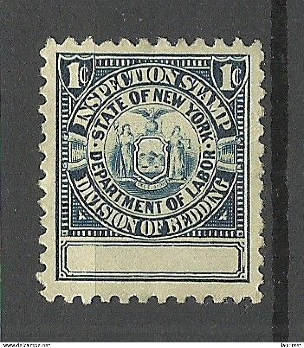 USA State Of New York Inspection Stamp 1 C. Division Of Beddings (*) - Fiscali