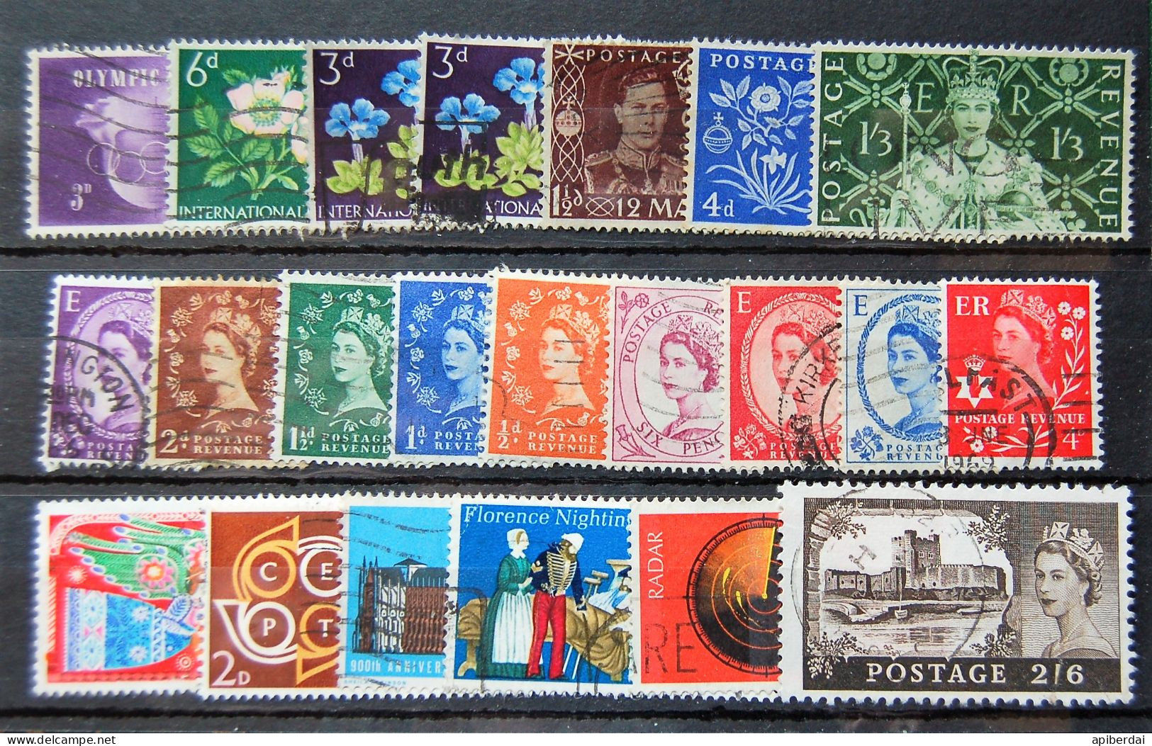 Angleterre Great Britain -  Small Batch Of 22 Stamps Differents Used - Collections