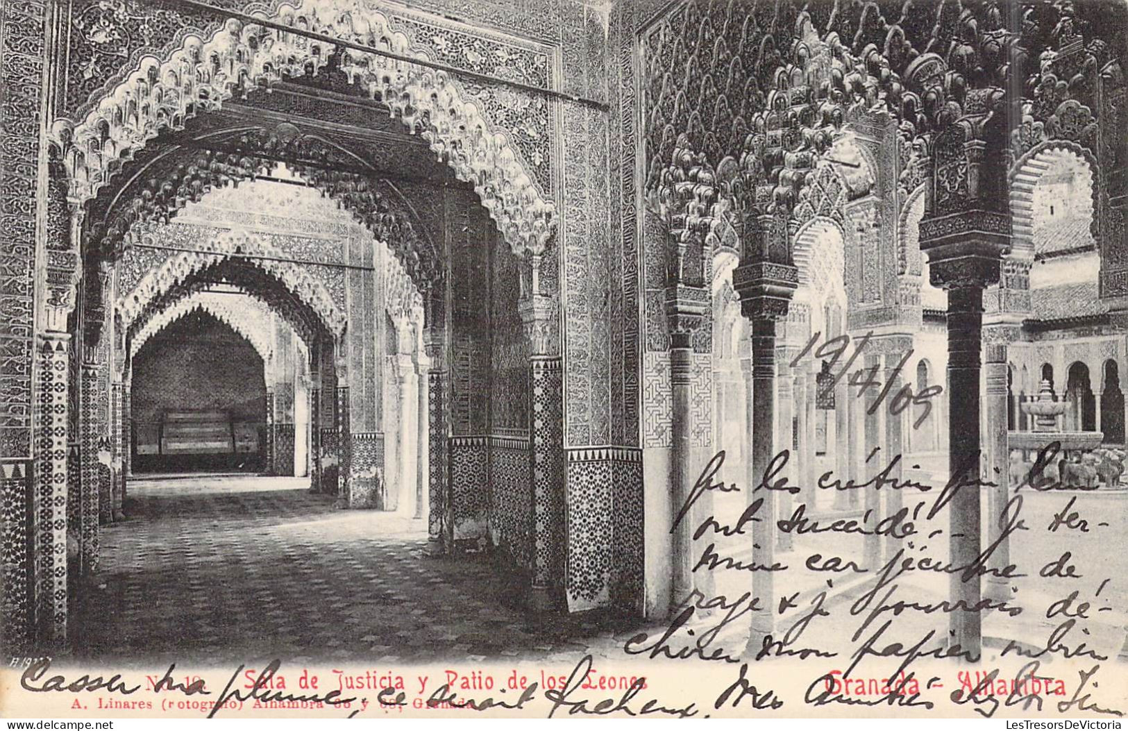 ESPAGNE - Granada - Sale De Justicia Y Patio De Los Leones - Carte Postale Ancienne - Other & Unclassified