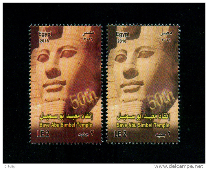 EGYPT / 2016 / COLOR VARIETY / UN / UNESCO / SAVE ABU SIMPEL TEMPLE - 50 YEARS / RAMESSES II / MNH / VF - Ongebruikt