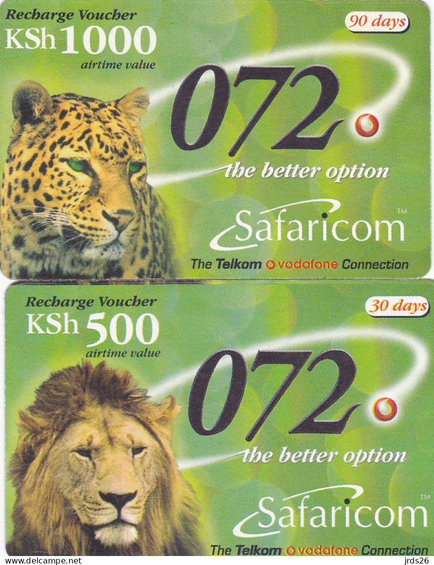 Kenya 2 Phonecards Recharge  - - - Wild Cats - Kenya