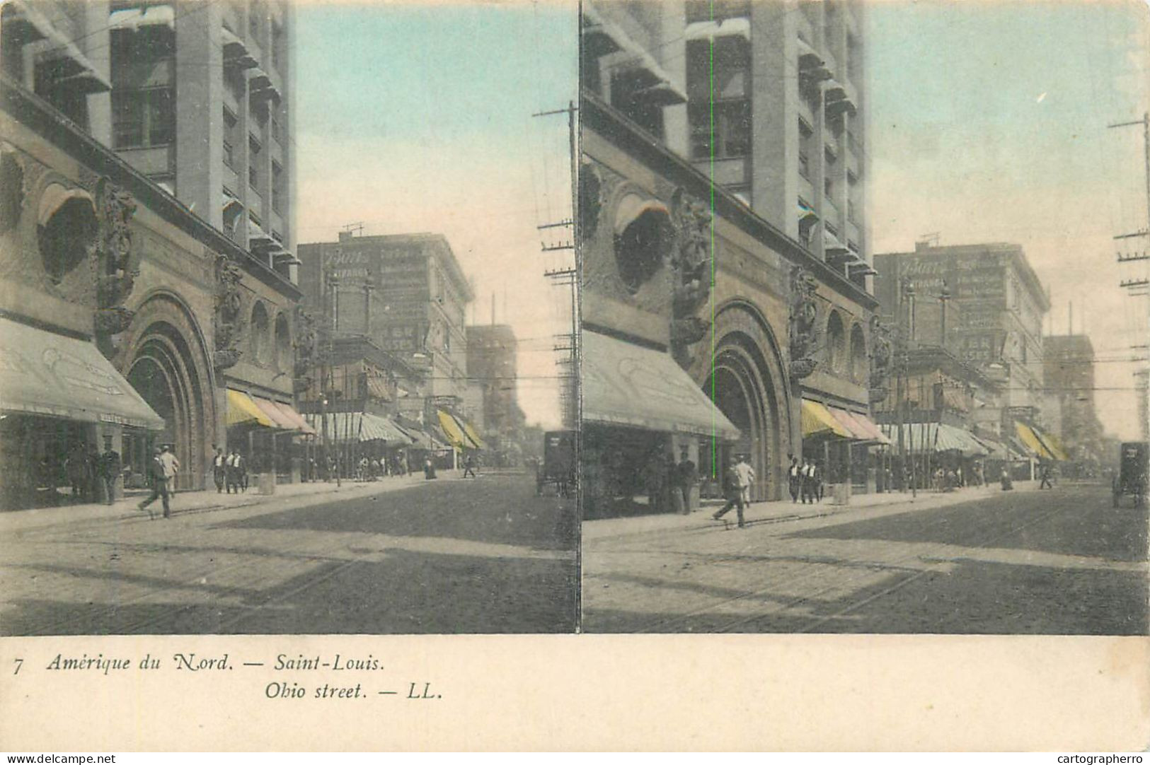 Stereographic Image North America Saint-Louis Ohio Street - St Louis – Missouri