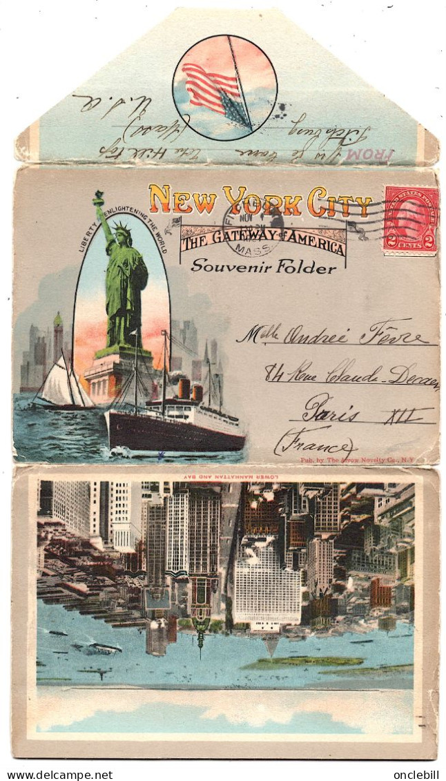 New York City USA Dépliant Postal Souvenir Folder 20 Vues 1927 Timbre Washington Rouge 2 Cents Bon état - Manhattan