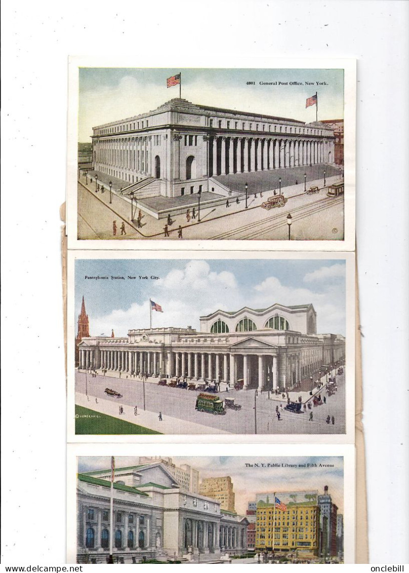 new York city USA dépliant postal souvenir folder 20 vues 1927 timbre washington rouge 2 cents bon état