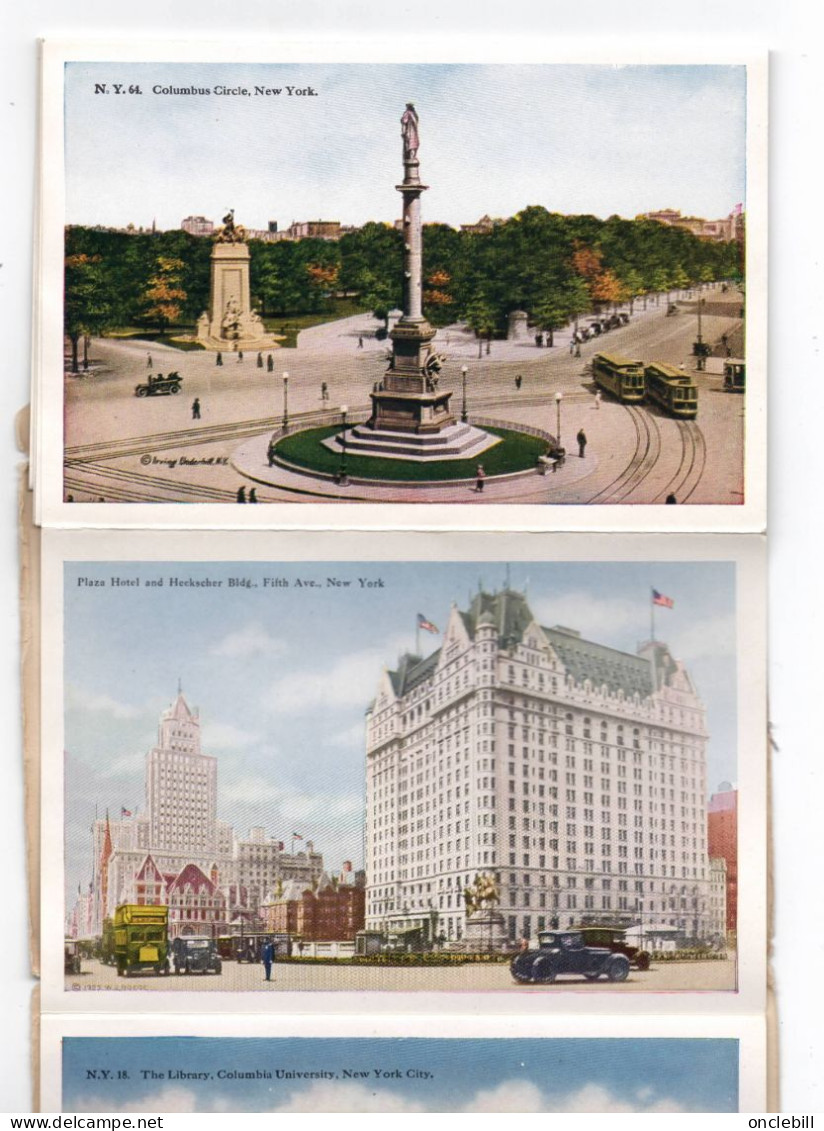 new York city USA dépliant postal souvenir folder 20 vues 1927 timbre washington rouge 2 cents bon état