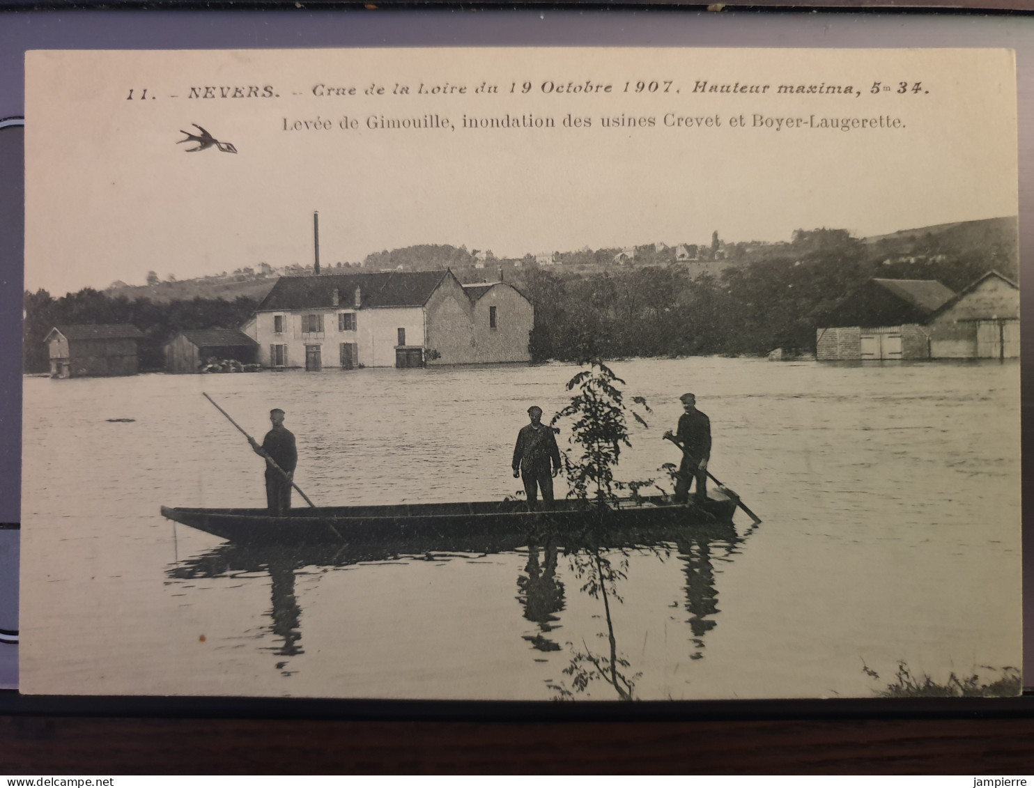 11. Nevers - La Crue De La Loire Du 19 Octobre 1907. Hauteur Maxima, 5m34 - Levée De Gimouille, Usines Crevet Et Boyer - Nevers