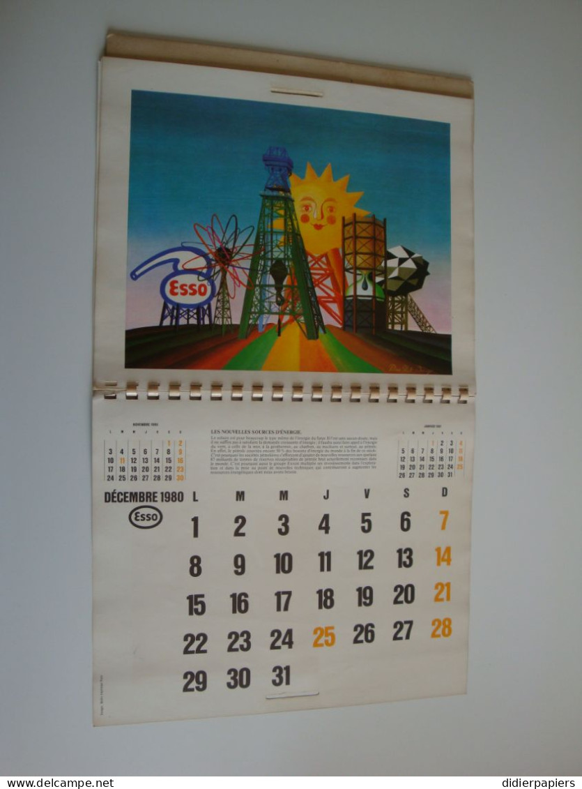 Calendrier 100 Ans D'Histoire En France ESSO,1980,dessins De Pierre Paul Darigo - Formato Grande : 1971-80