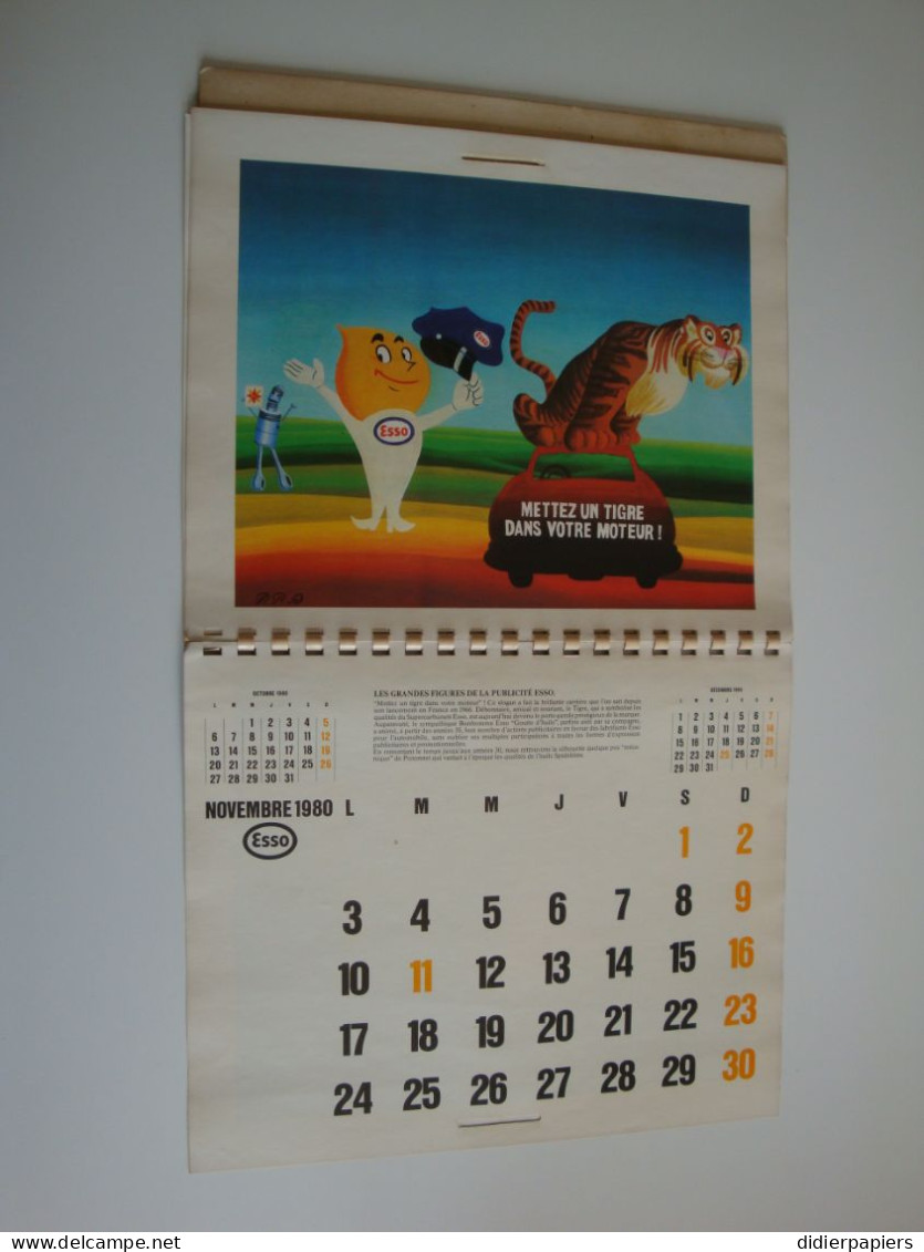 Calendrier 100 Ans D'Histoire En France ESSO,1980,dessins De Pierre Paul Darigo - Formato Grande : 1971-80