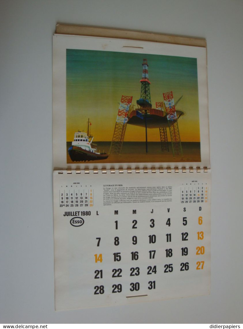 Calendrier 100 ans d'Histoire en France ESSO,1980,dessins de Pierre Paul Darigo