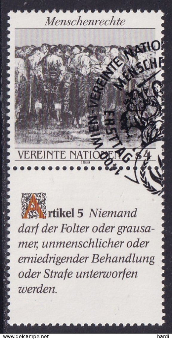 Vereinte Nationen Wien 1989, MiNr.: 96, Mit ZF Gestempelt - Usados