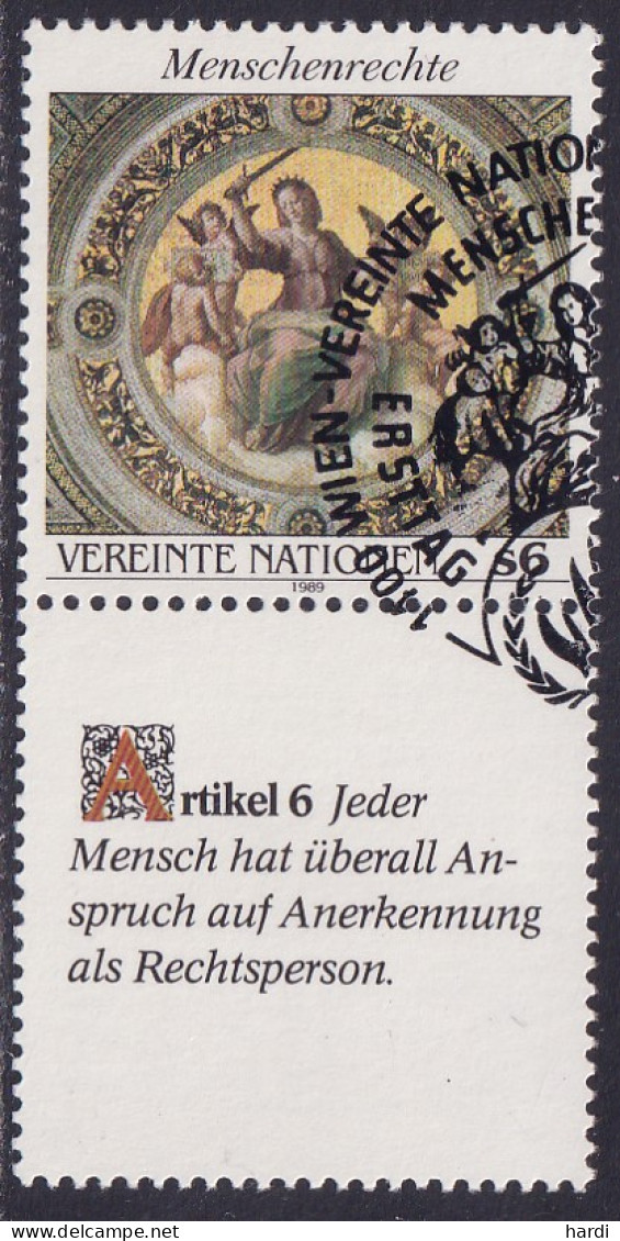Vereinte Nationen Wien 1989, MiNr.: 97, Mit ZF Gestempelt - Oblitérés