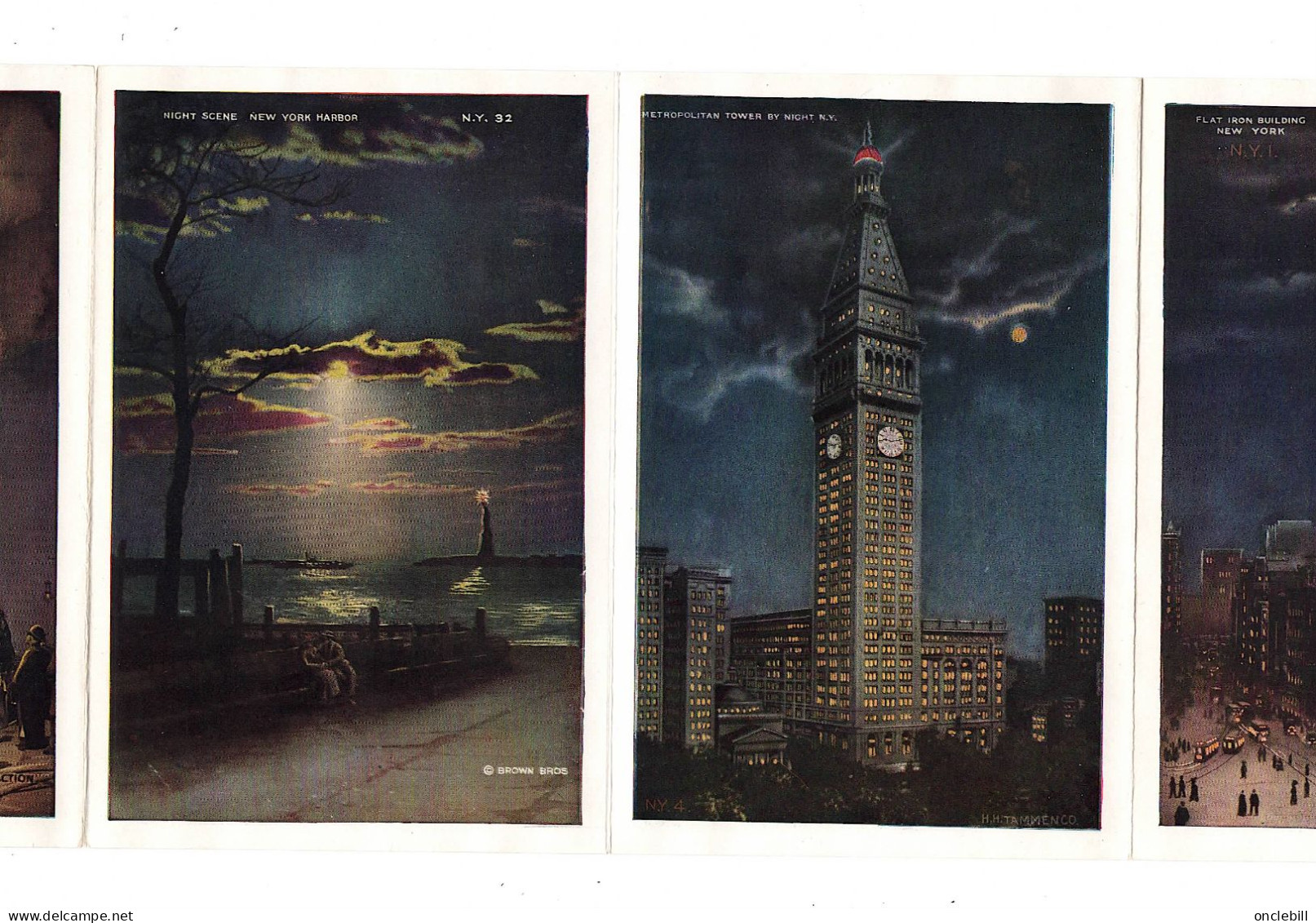 New York City USA Dépliant Postal Souvenir Folder 20 Vues By Night 1927 Timbre Washington Rouge 2 Cents Bon état - Manhattan