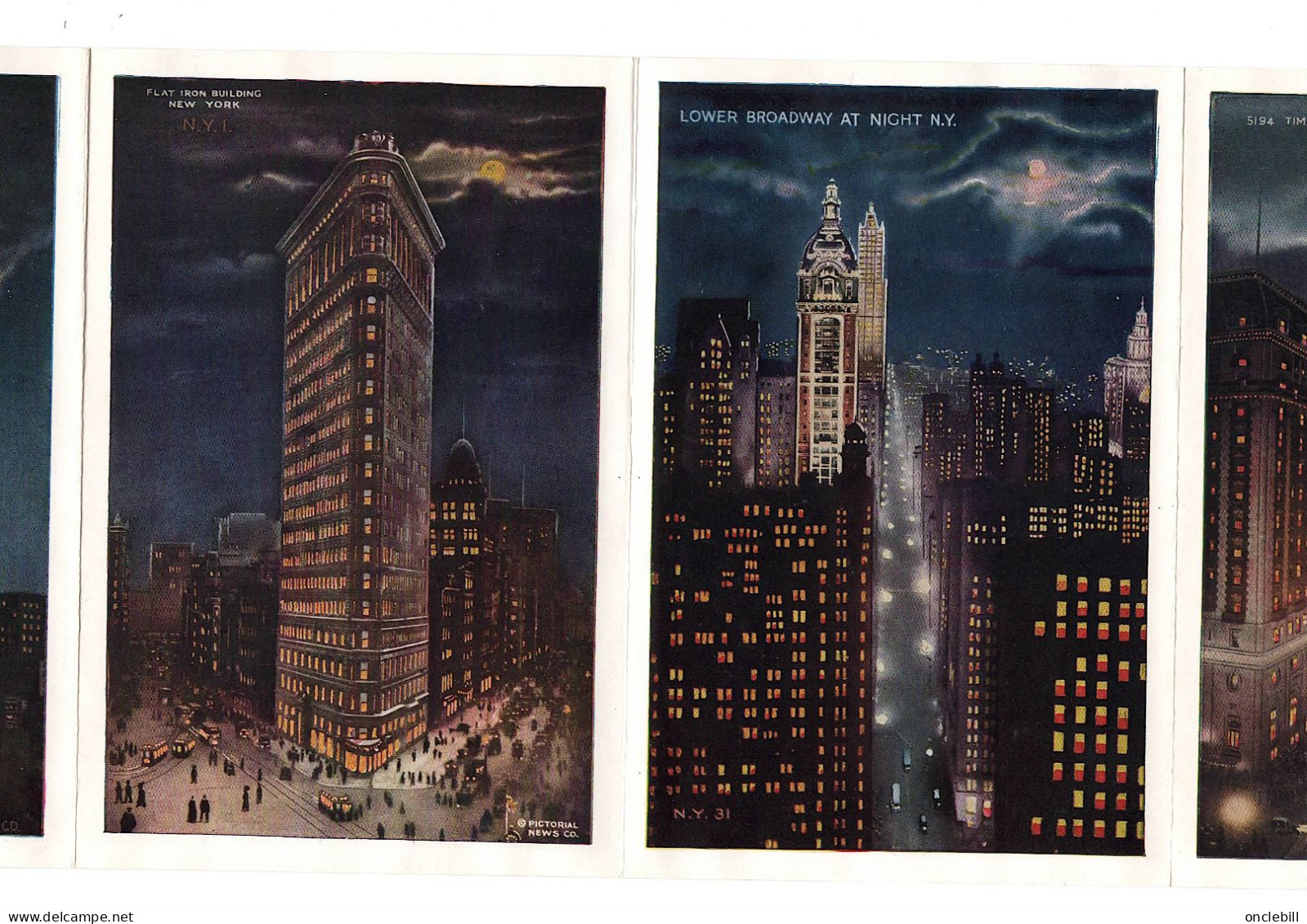 New York City USA Dépliant Postal Souvenir Folder 20 Vues By Night 1927 Timbre Washington Rouge 2 Cents Bon état - Manhattan