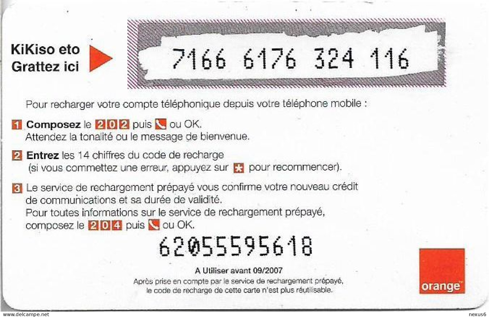 Madagascar - Orange - La Recharge, (Reverse 1), Exp.09.2007, GSM Refill 15.000UM, Used - Madagascar